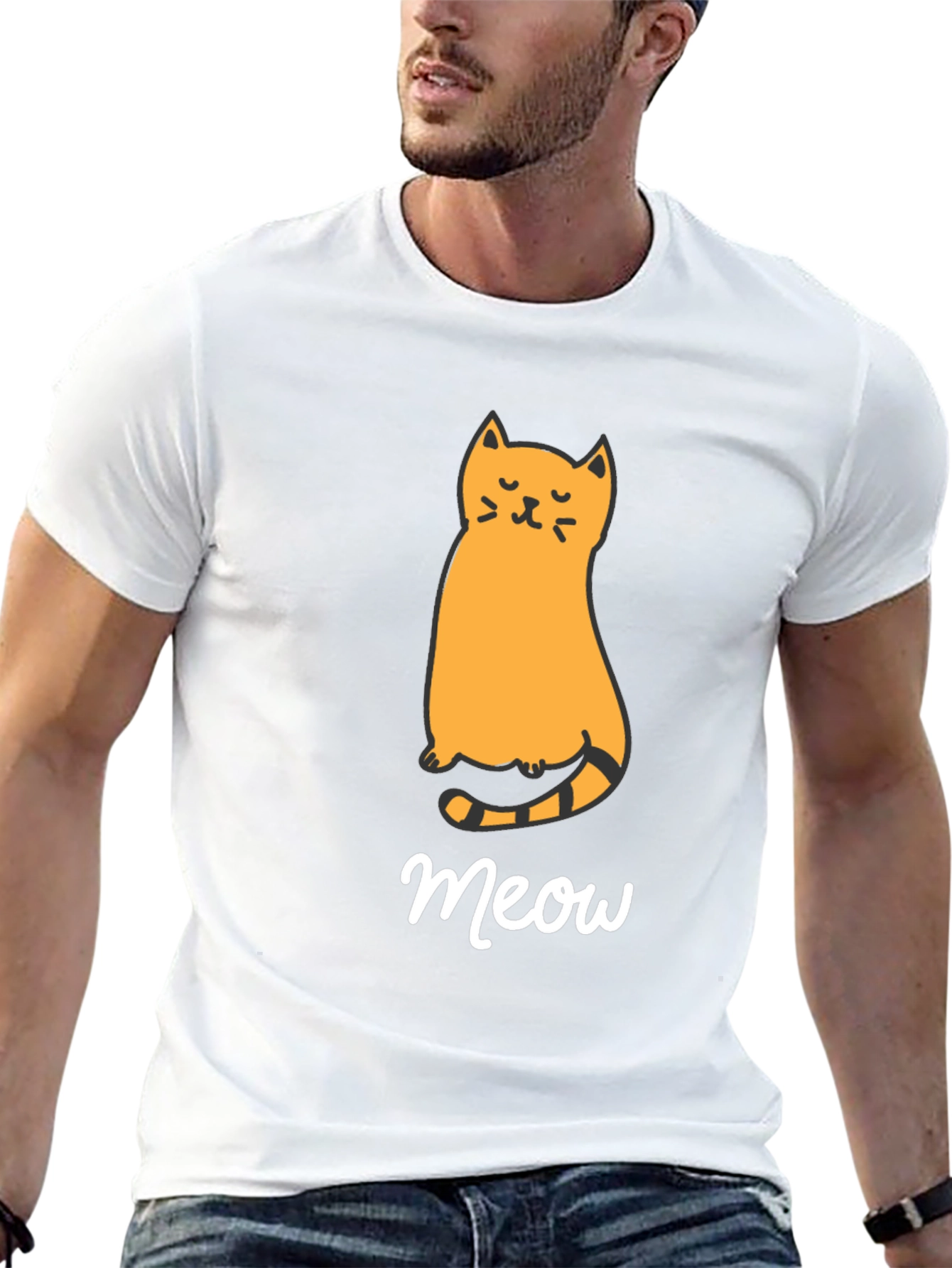 Cute Cat Meow Graphic T-Shirt