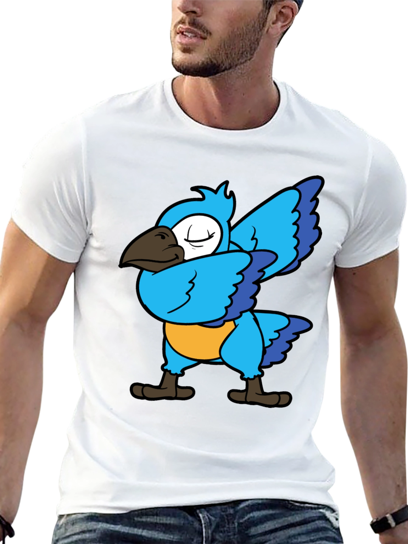 Dabbing Parrot T-Shirt - Blue Bird Dance Tee