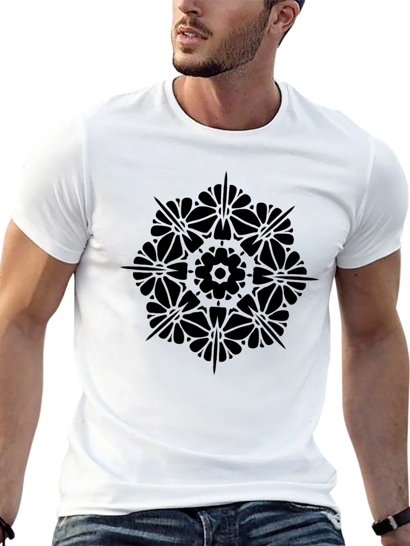 Black Mandala Graphic T-Shirt - Stylish & Comfortable