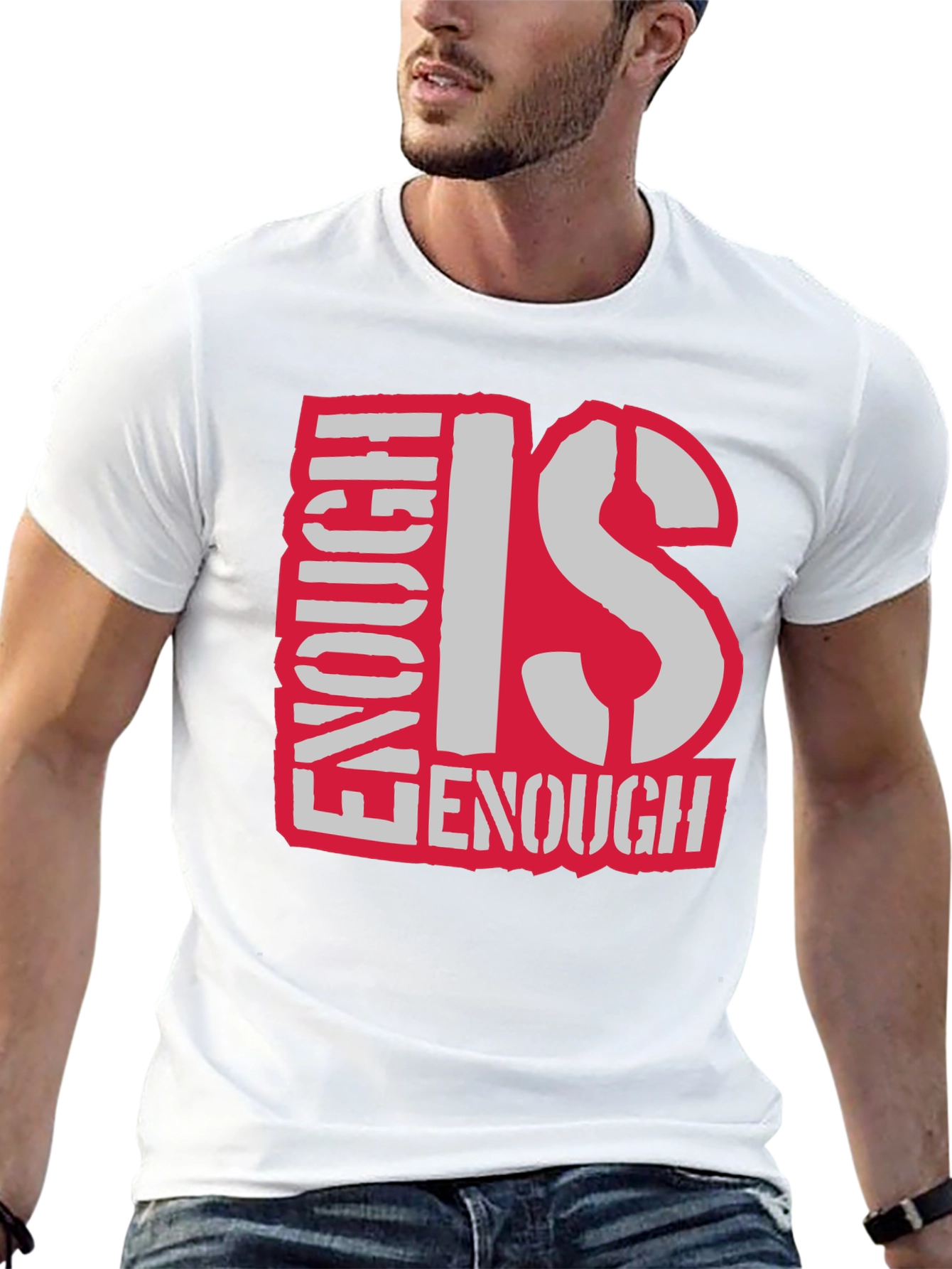Enough Is Enough Graphic T-Shirt - Black Cotton