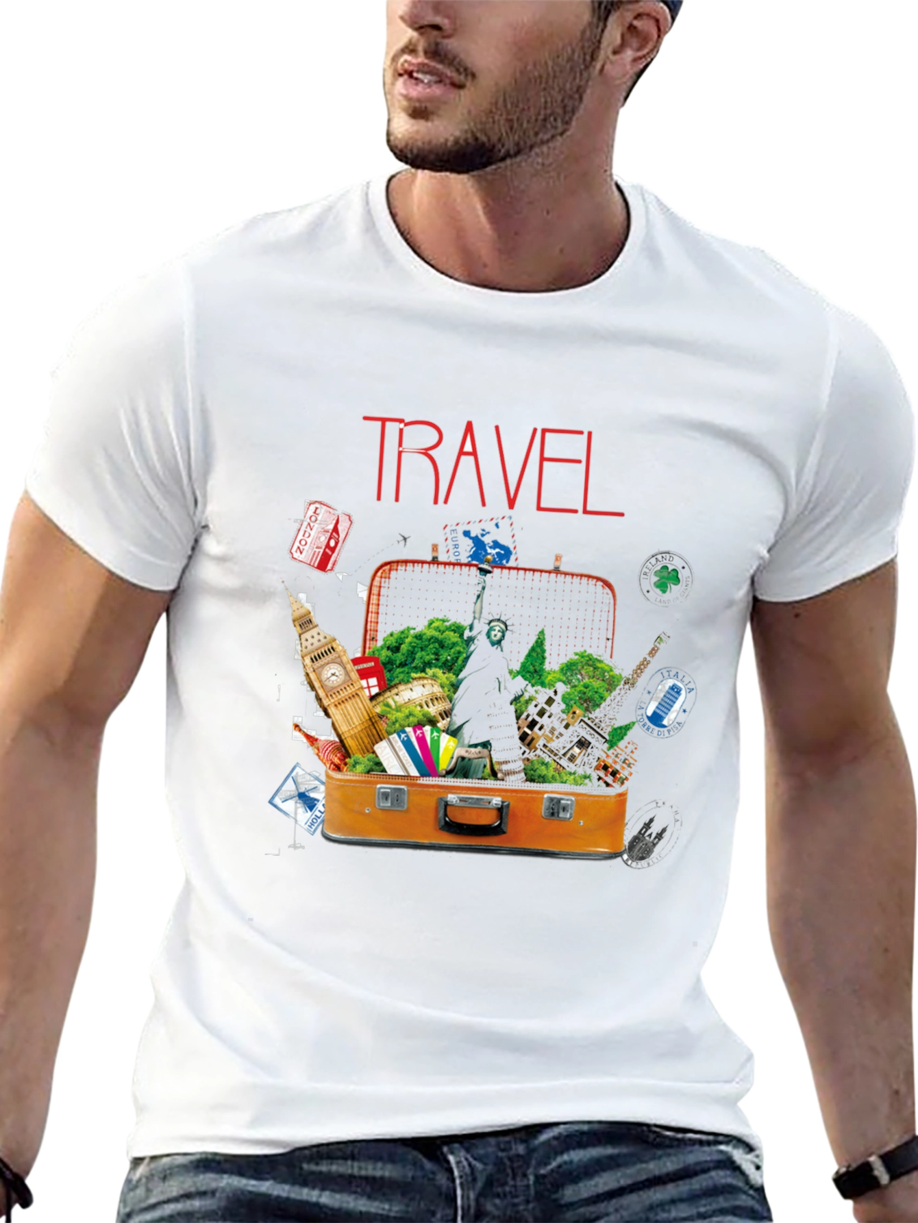 Travel Suitcase Destinations Graphic T-Shirt