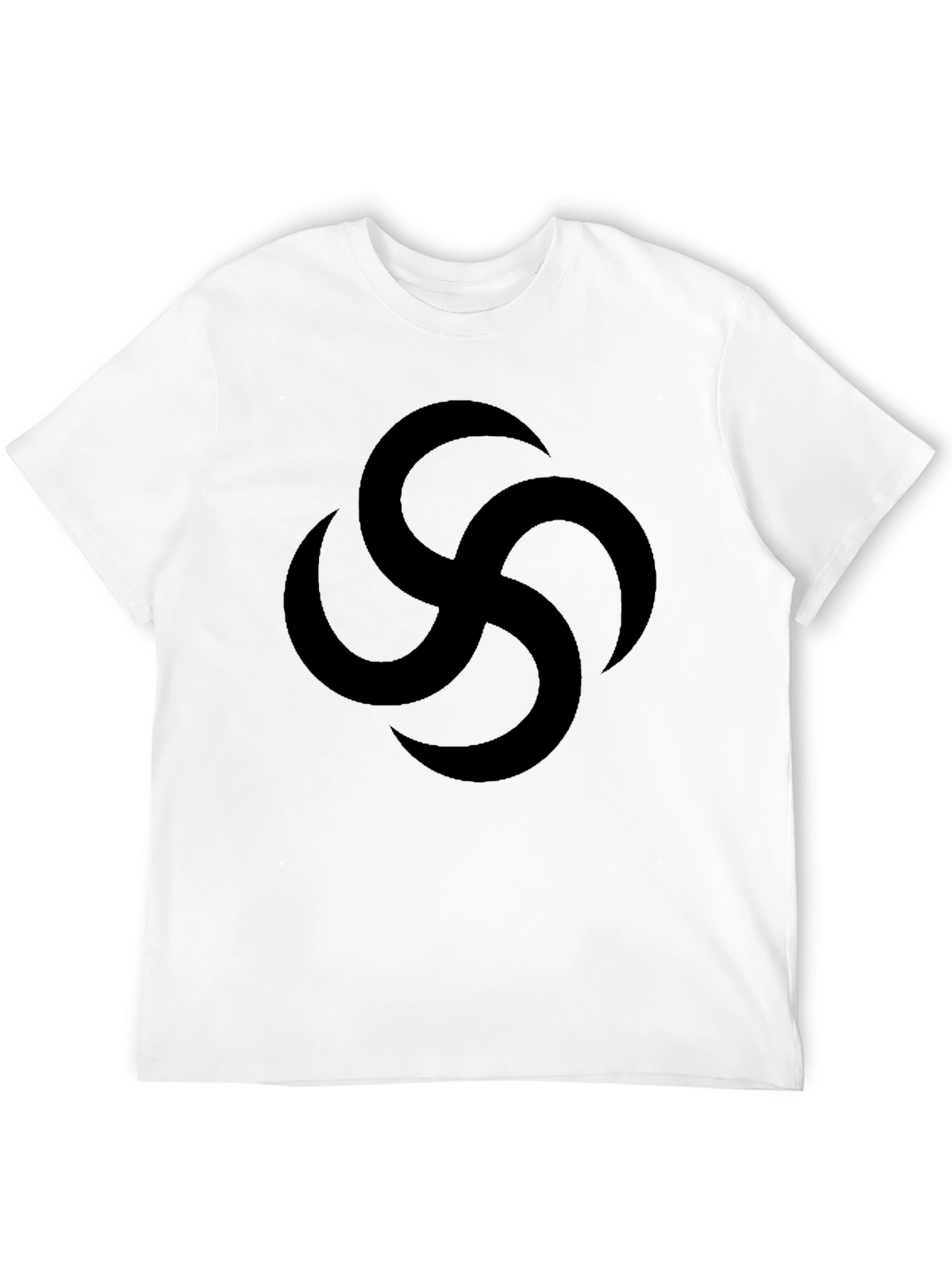 Black Graphic Tee with Abstract Swirl Design
