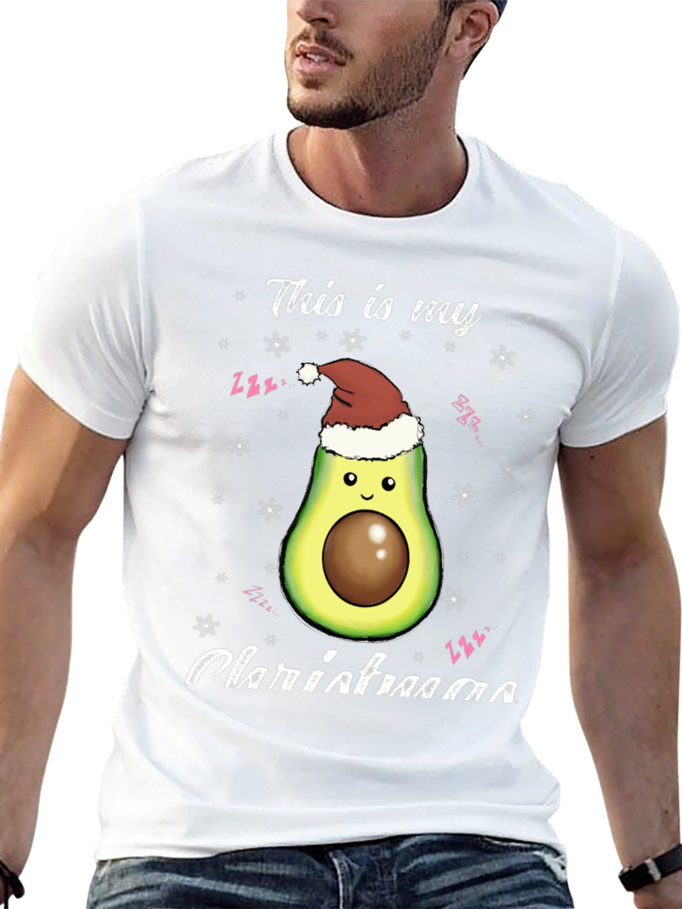 Avocado Christmas T-Shirt - Holiday Sleepy Design