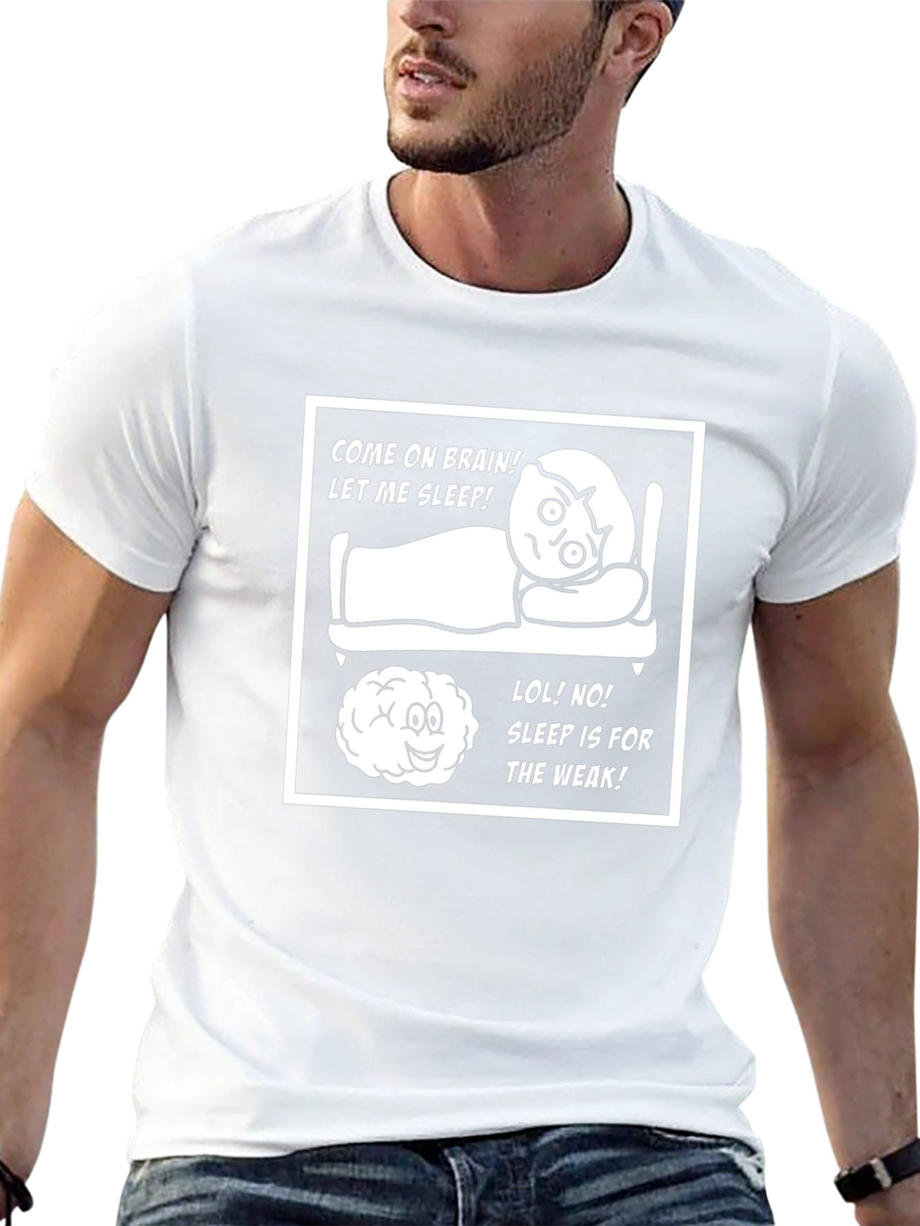 Funny Brain vs Sleep Graphic Tee