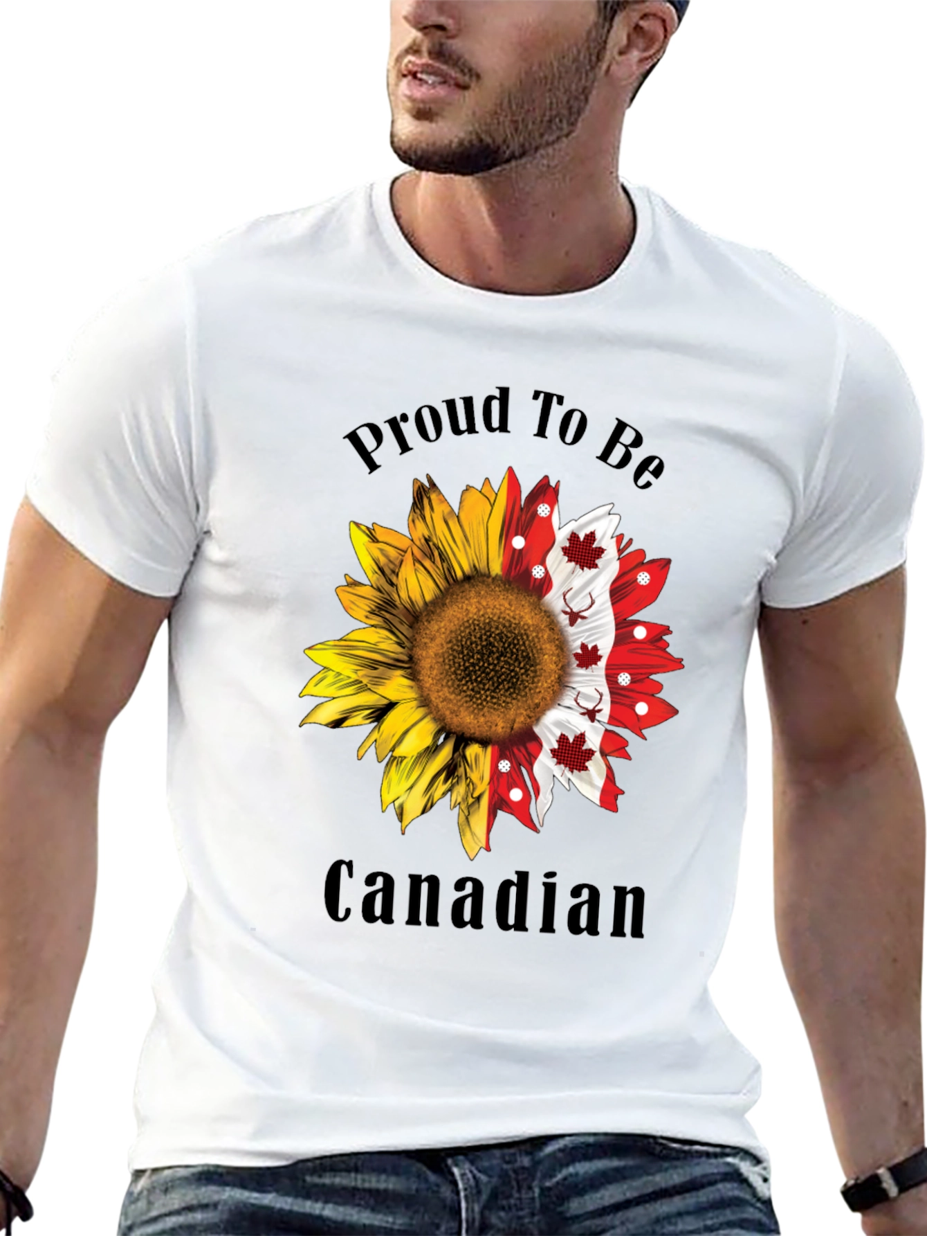Proud Canadian Sunflower Graphic Tee