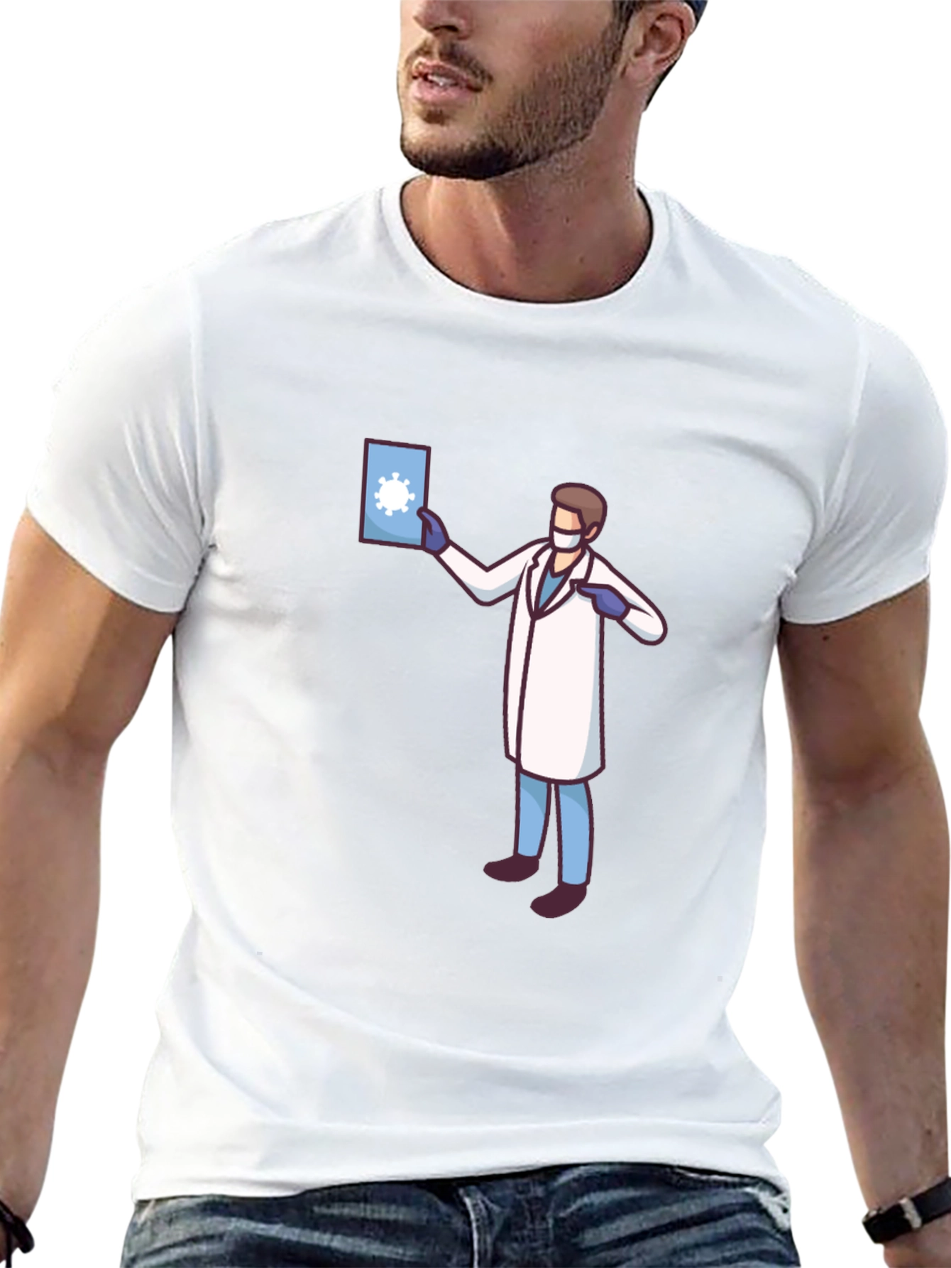 Doctor Graphic Black T-Shirt - Novelty COVID Design