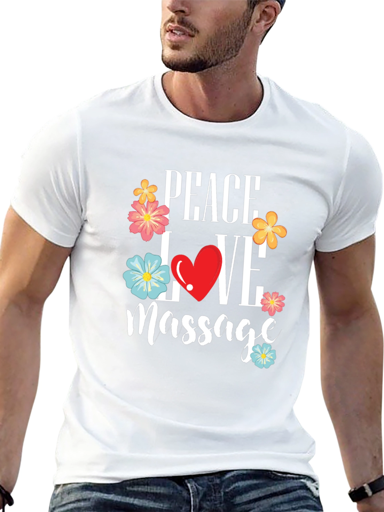 Peace Love Massage Graphic T-Shirt