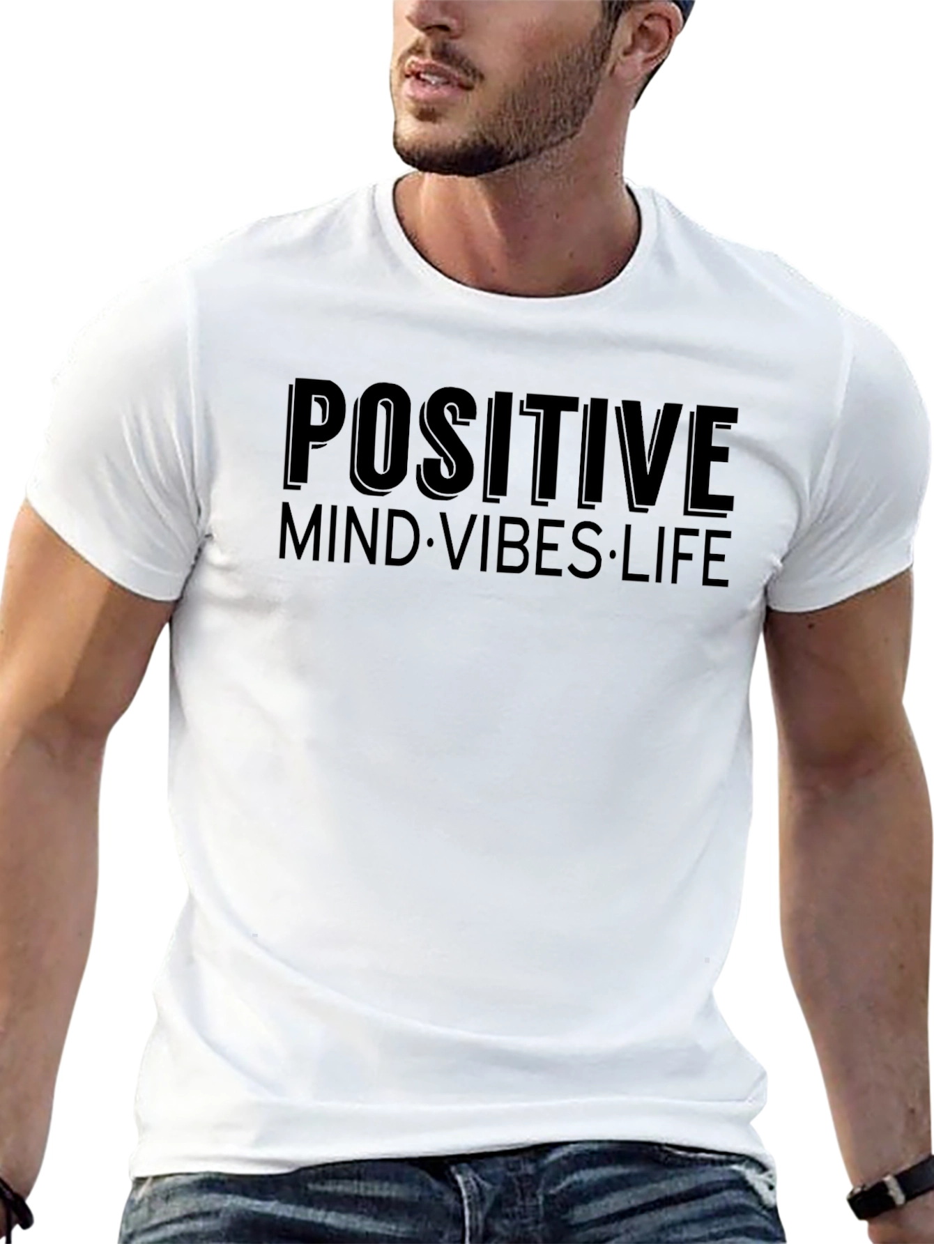 Positive Mind Vibes Life T-Shirt - Stylish Black Tee
