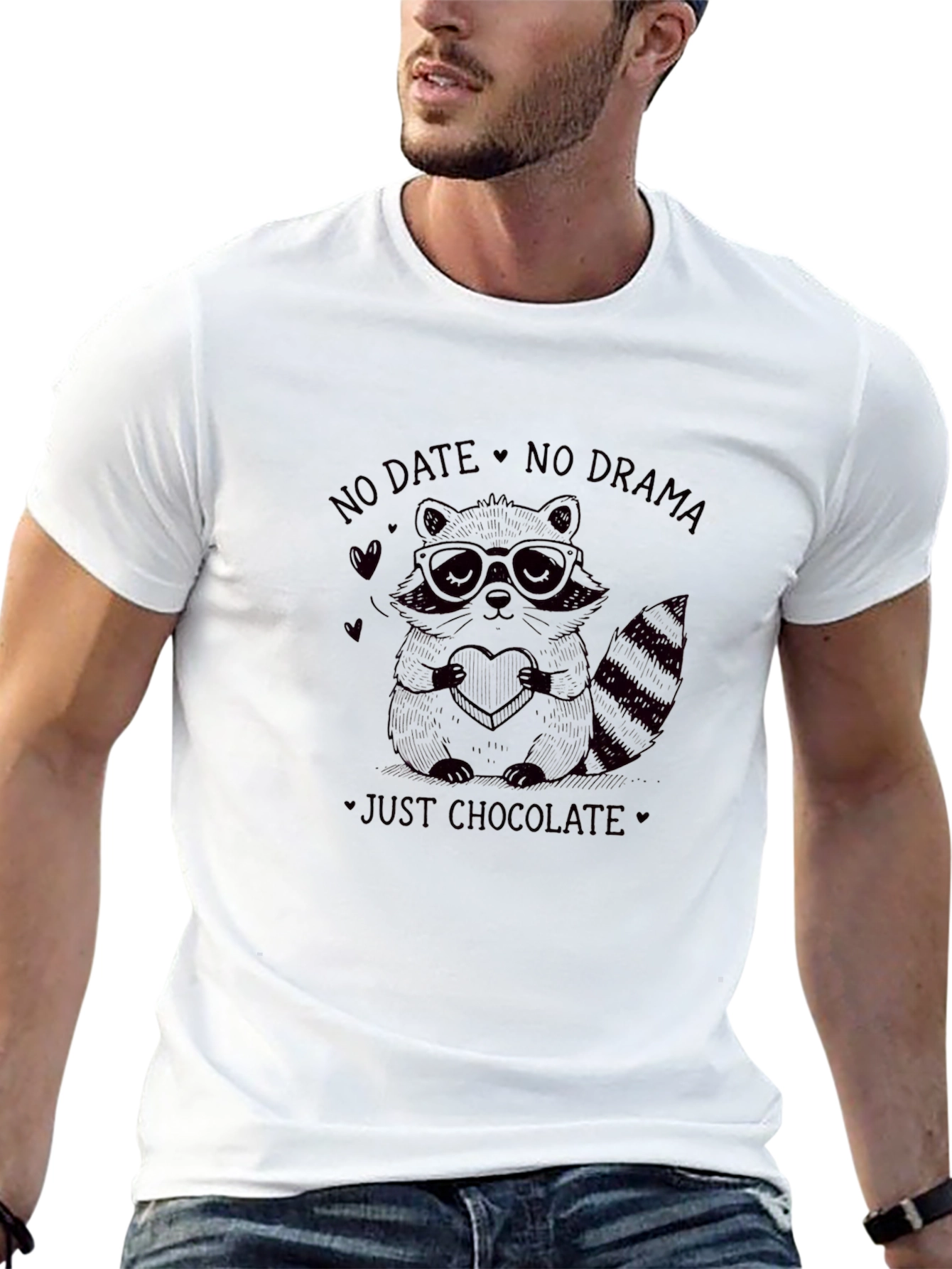 Funny Valentines Day Raccoon Chocolate T-Shirt