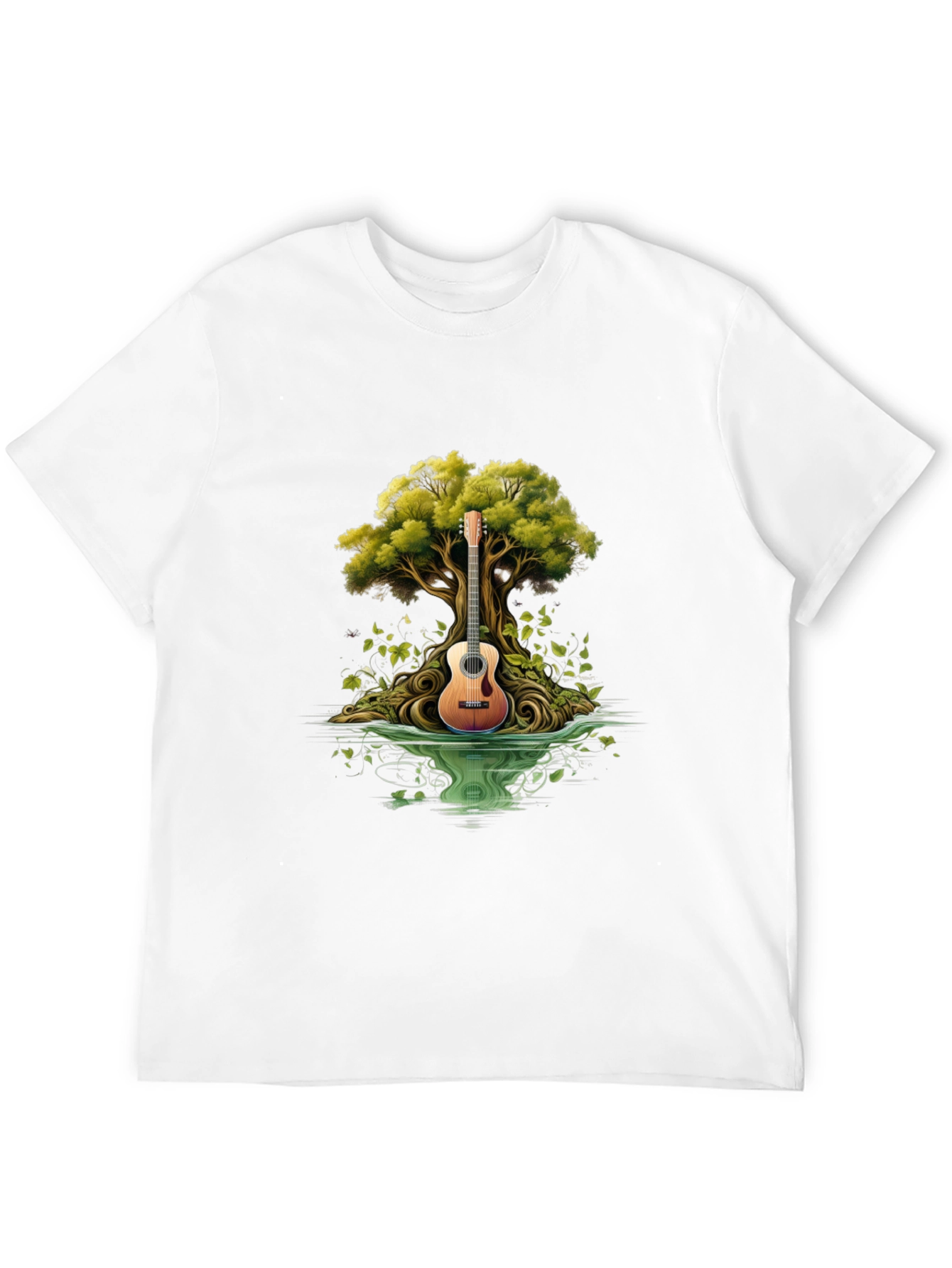 Guitar Tree Black T-Shirt - Music & Nature