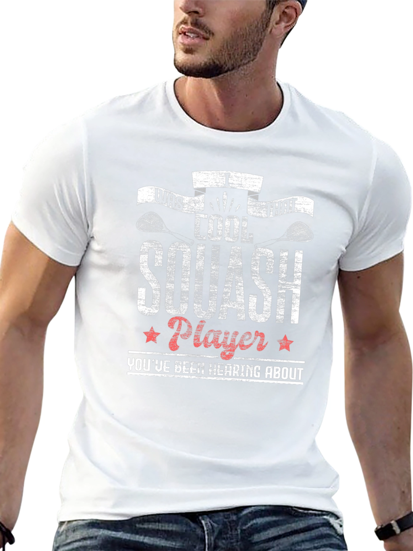 Cool Squash Player Graphic T-Shirt