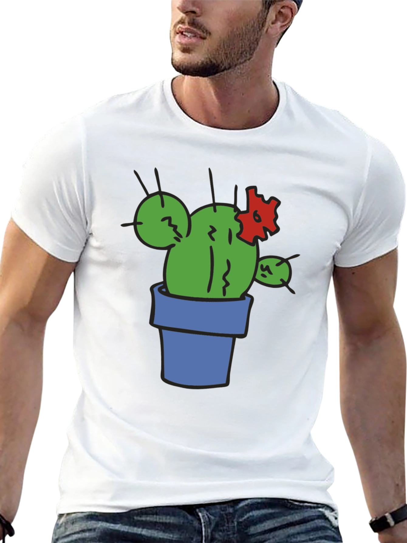 Cactus Graphic T-Shirt - Black