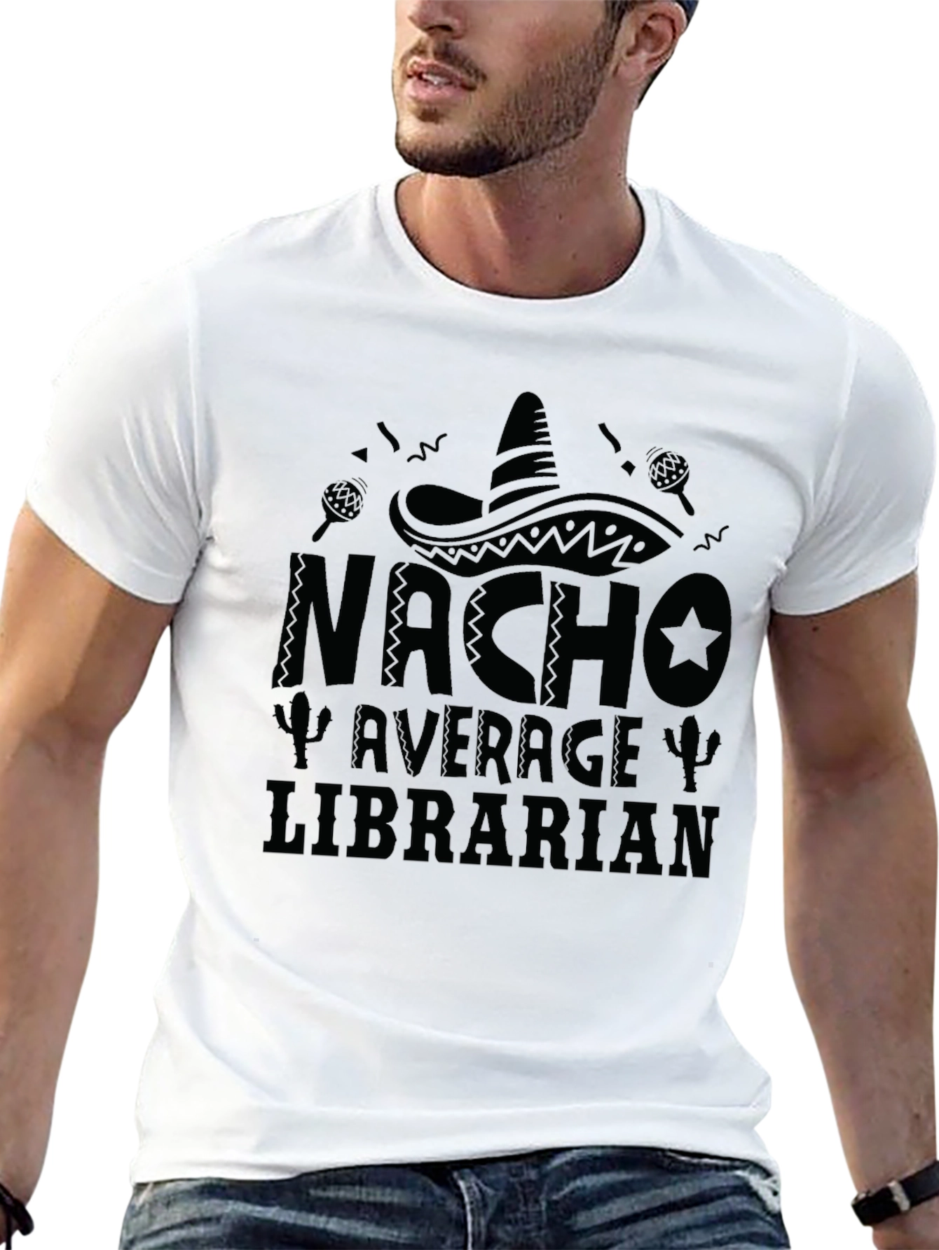 Nacho Average Librarian Black T-Shirt
