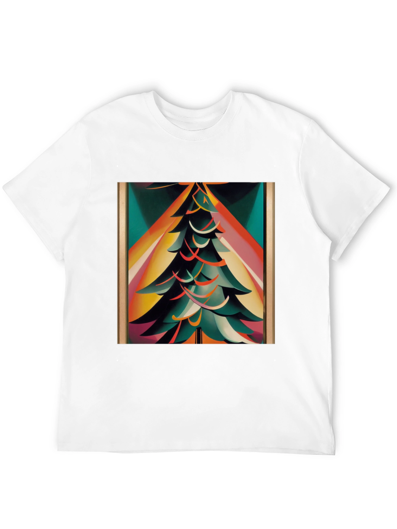 Abstract Christmas Tree Graphic Tee - Modern Holiday Style