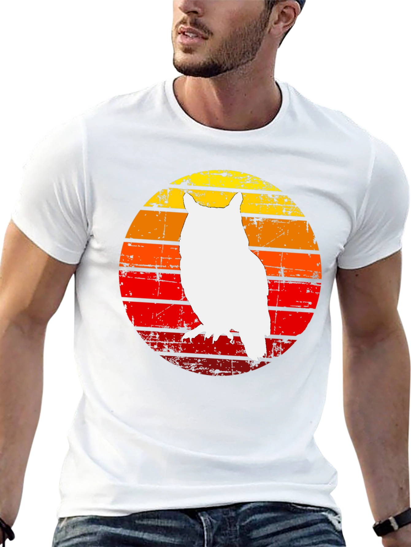 Retro Owl Sunset Graphic Tee
