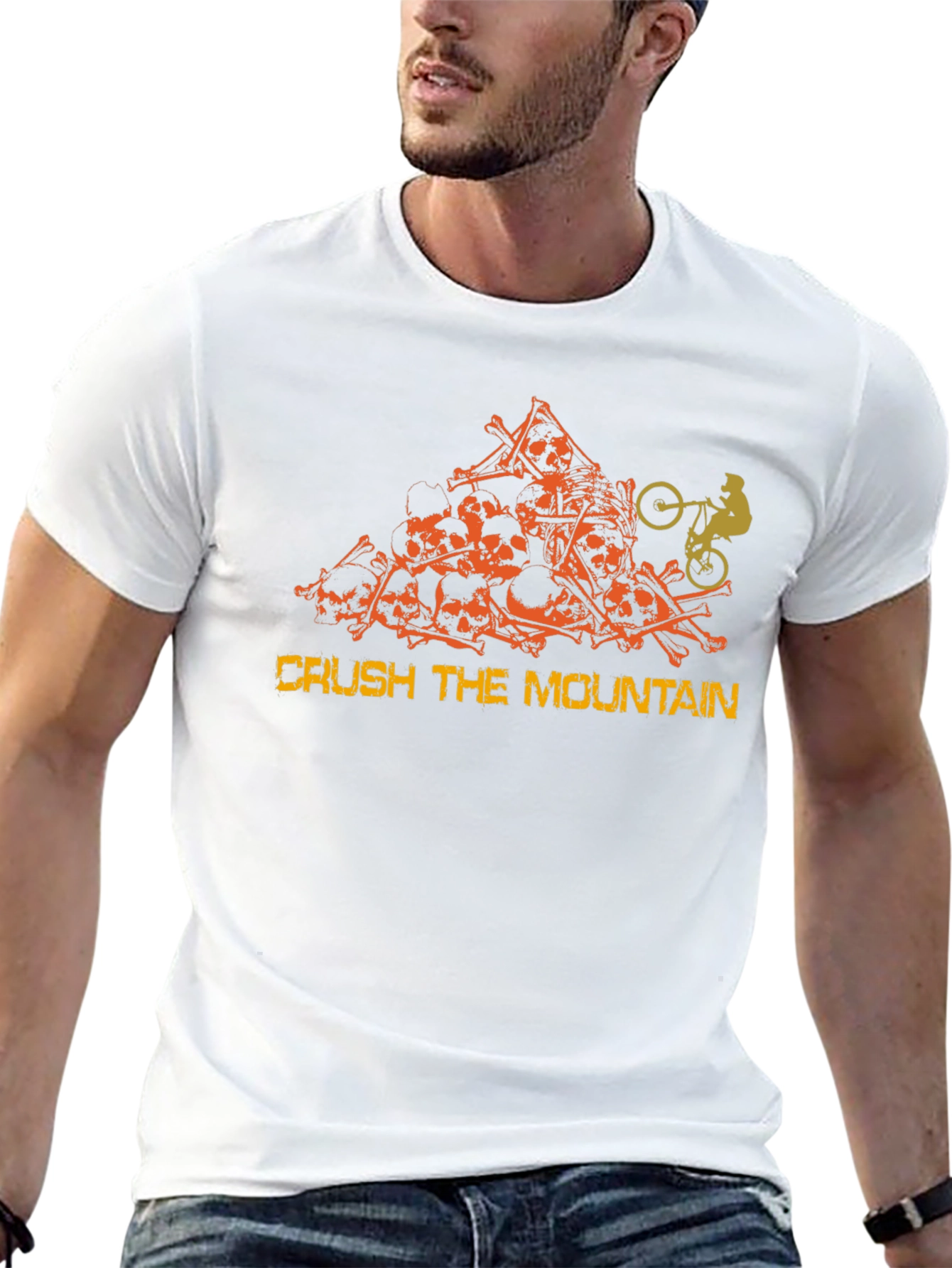 Crush the Mountain Skull Rider Graphic T-Shirt