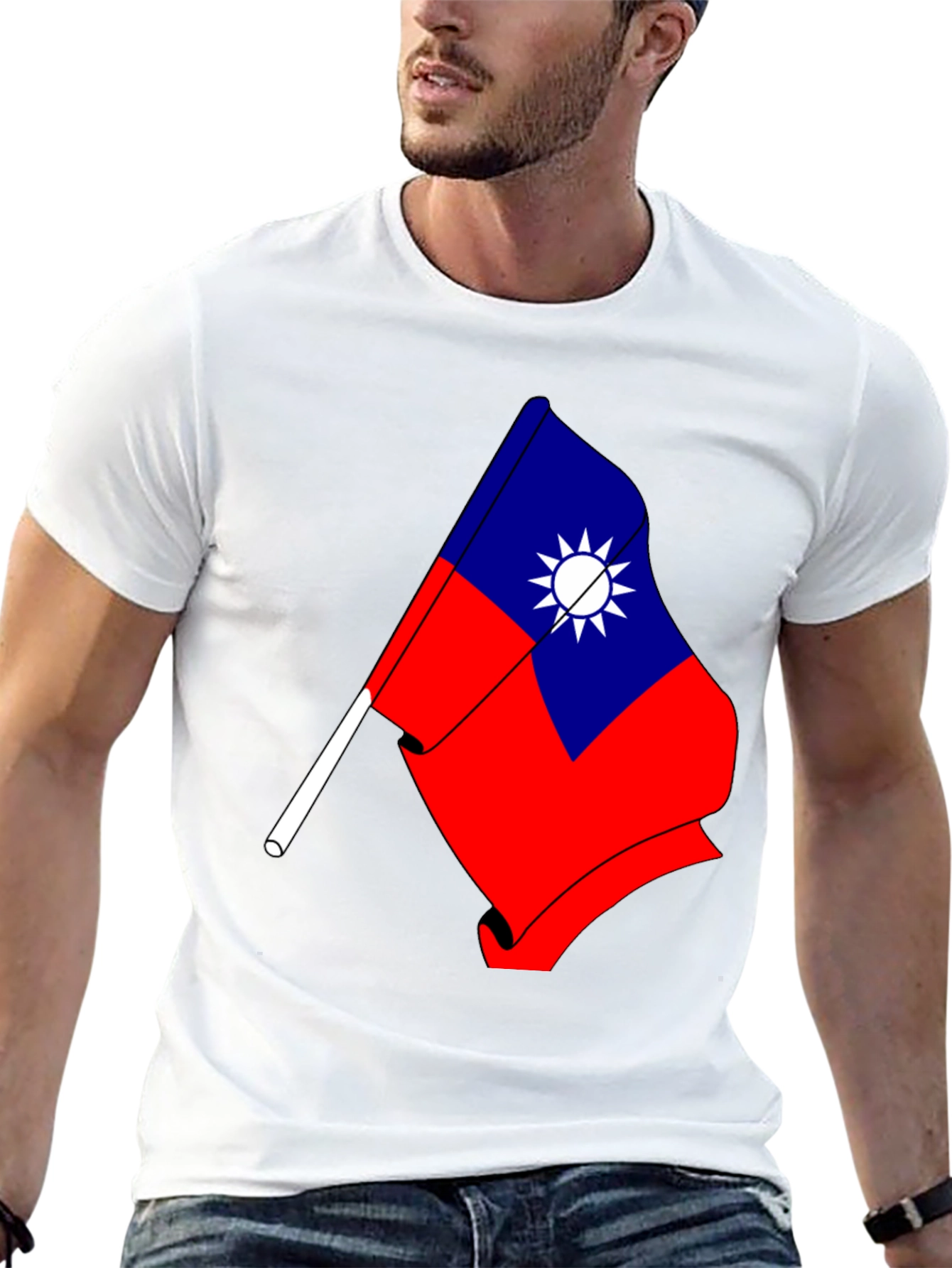Taiwan Flag Graphic Tee - Patriotic Design T-Shirt
