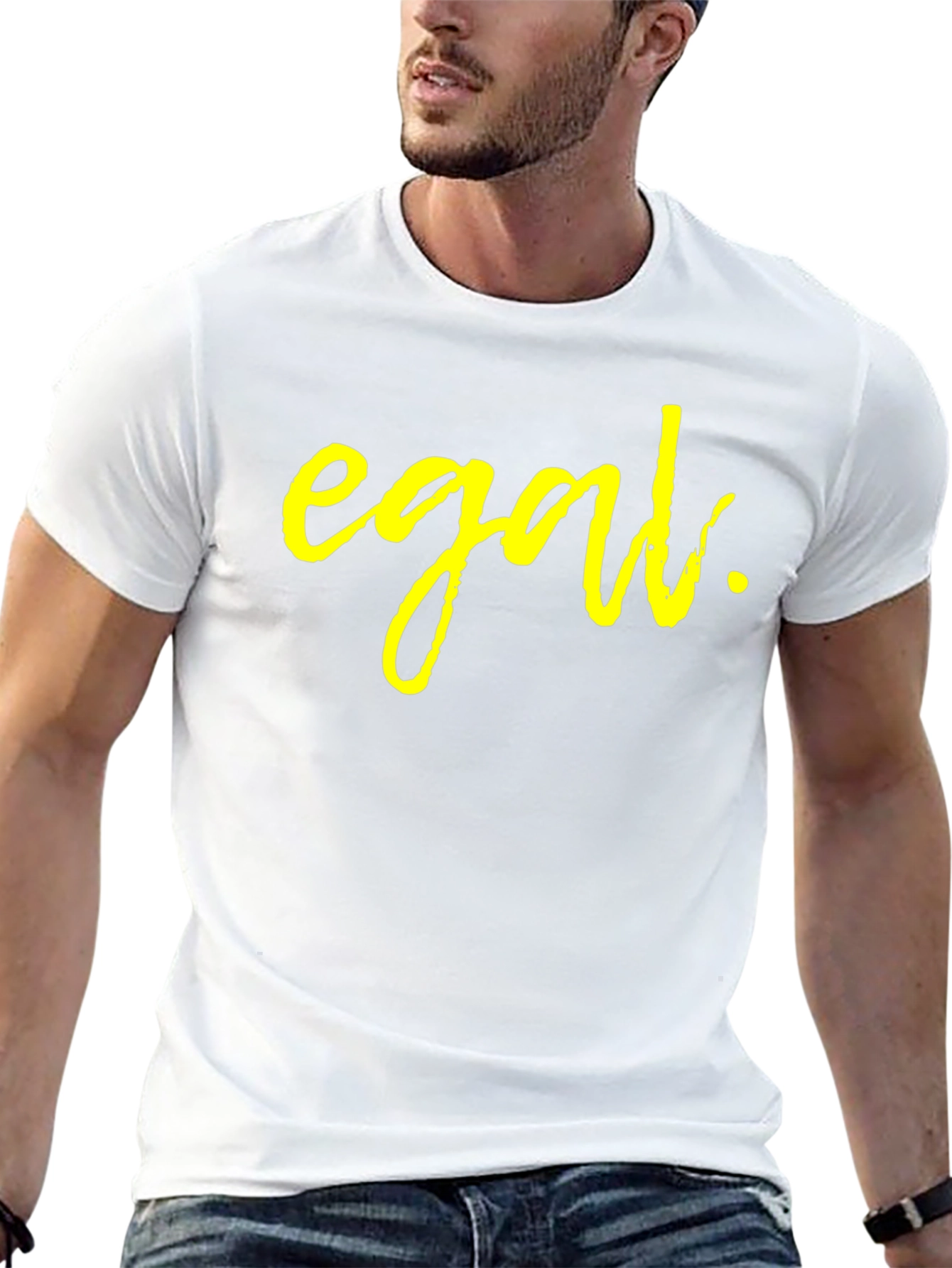 Egal Yellow Print Black T-Shirt