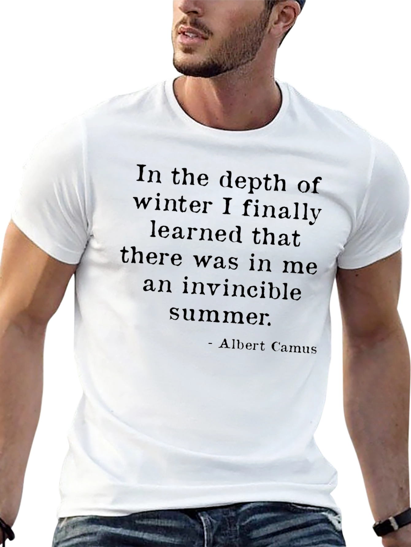Invincible Summer Albert Camus Quote T-Shirt