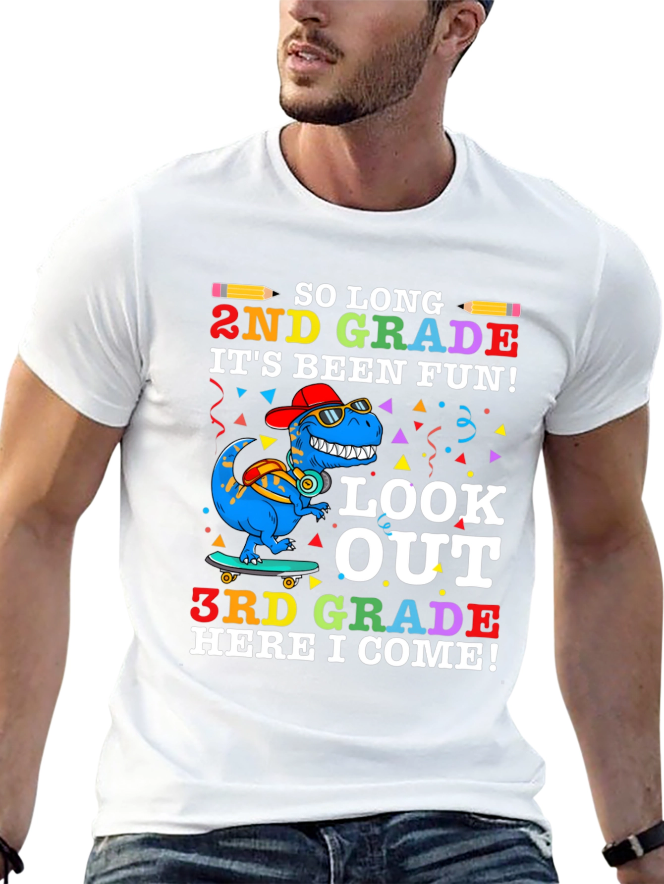 So Long 2nd Grade T-Shirt - Dinosaur Graduation Tee