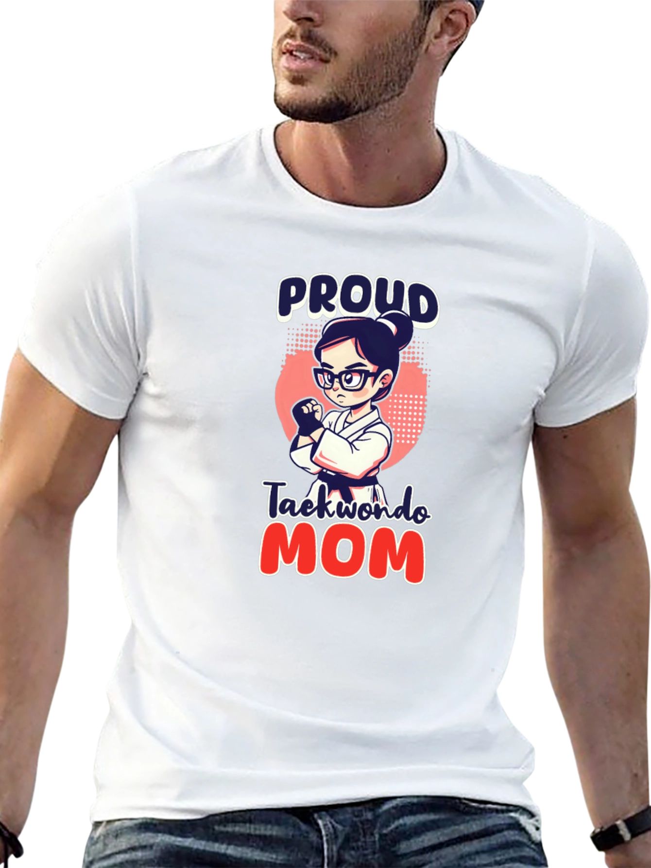 Proud Taekwondo Mom Black T-Shirt
