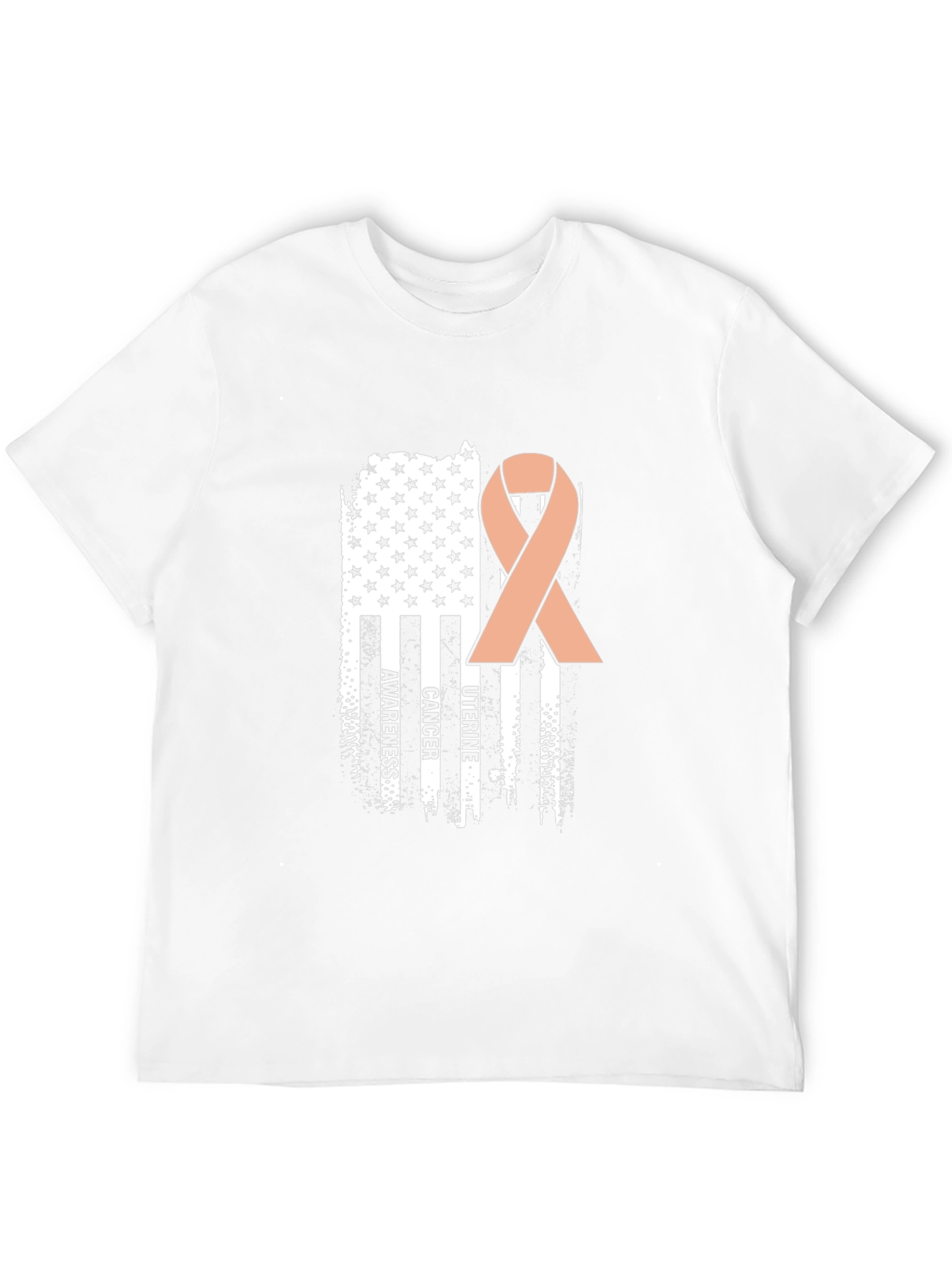 Uterine Cancer Awareness Ribbon Flag Graphic Tee