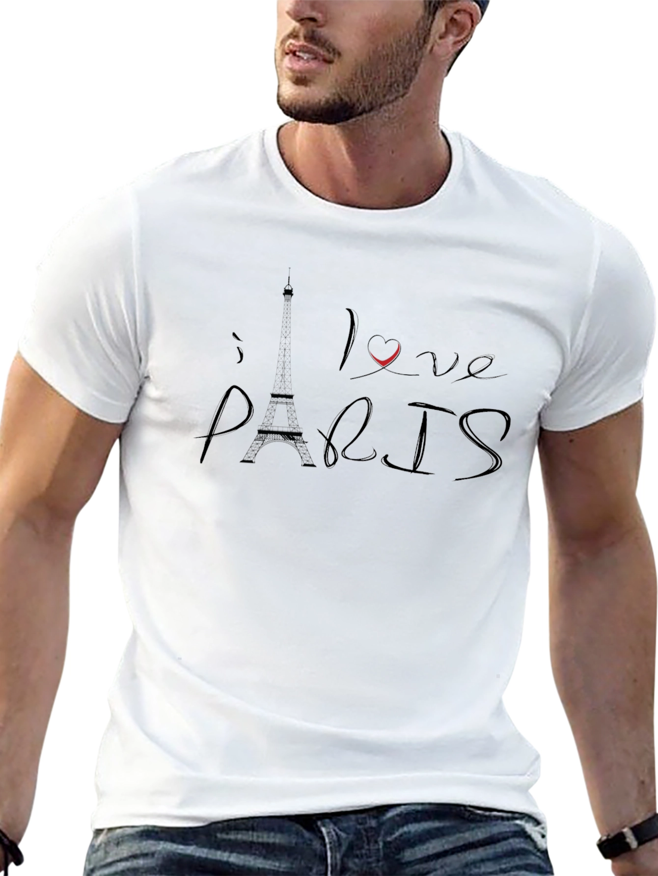 I Love Paris Black Graphic Tee