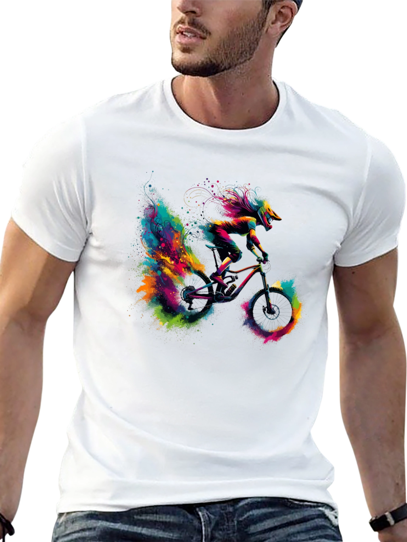 Colorful Mountain Bike T-Shirt