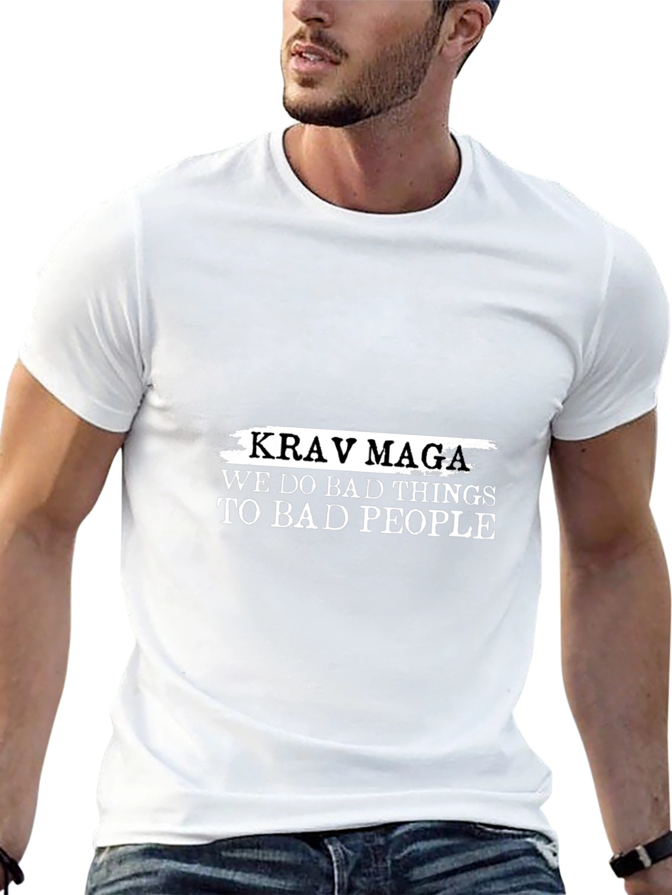 Krav Maga We Do Bad Things Black T-Shirt