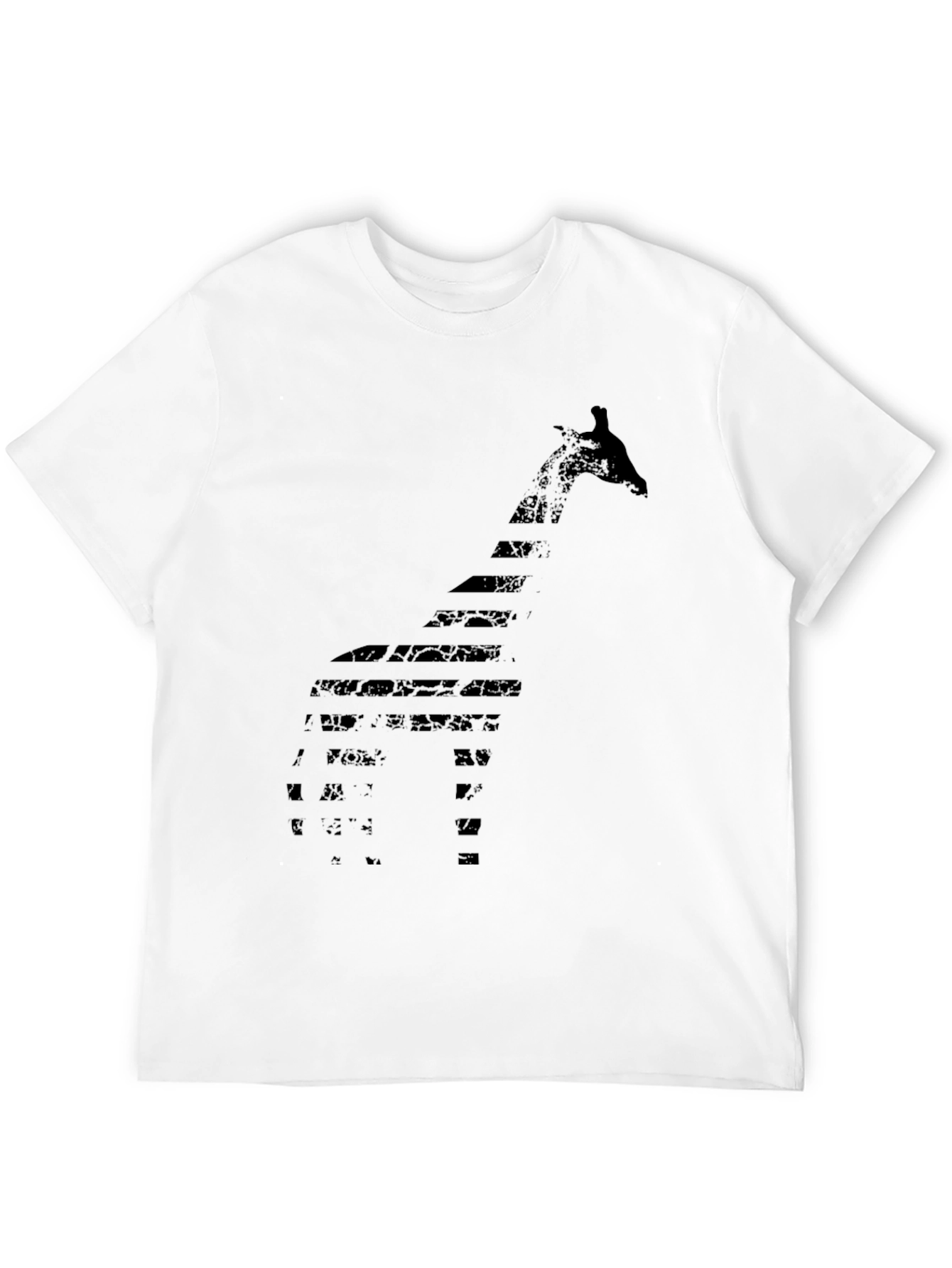 Giraffe Silhouette Graphic Print Black T-Shirt