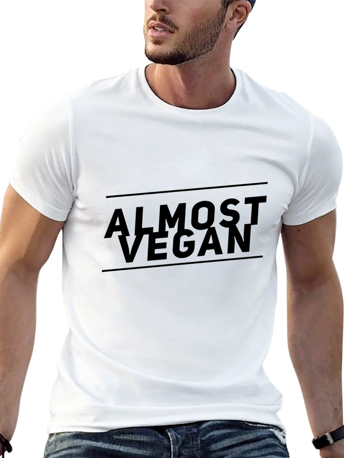 Almost Vegan Graphic Tee - Black Crew Neck