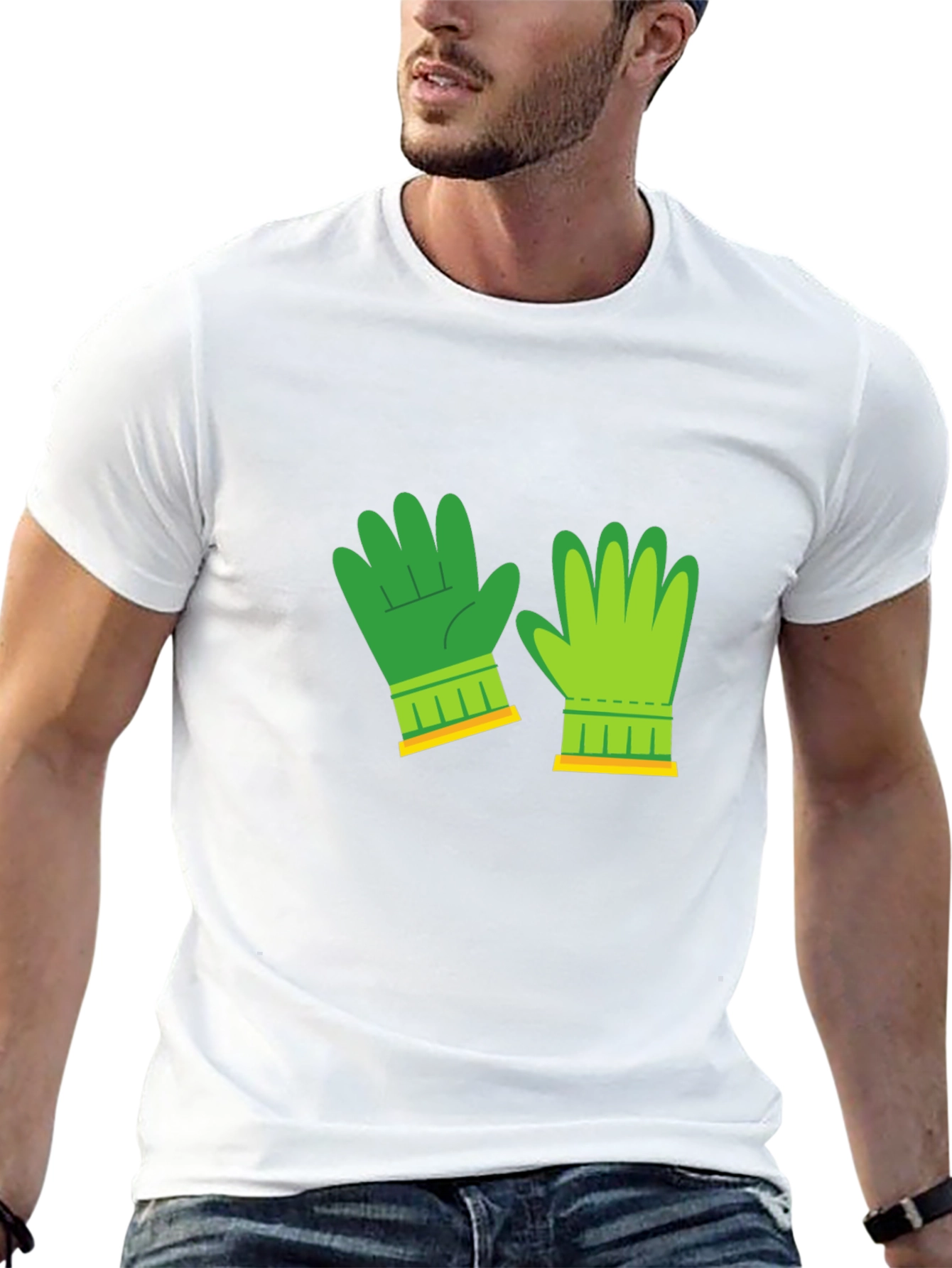 Novelty Green Gloves Graphic Tee