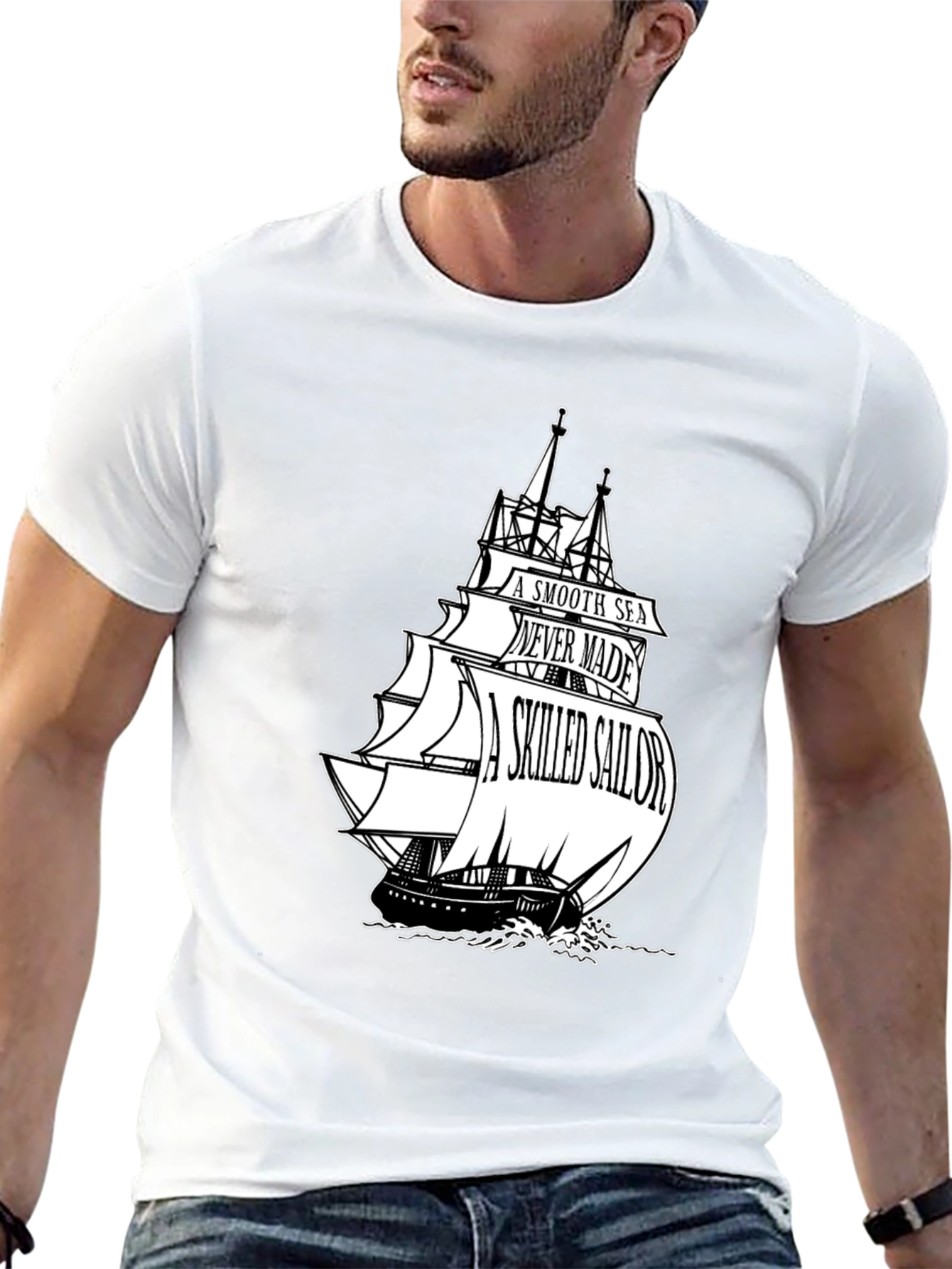 Sailor Quote Graphic T-Shirt - Black