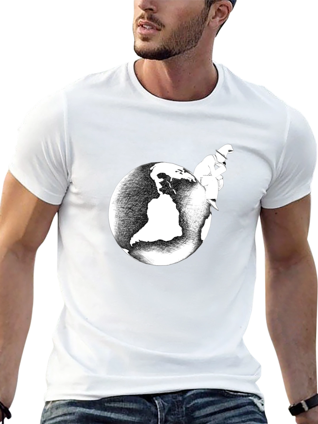 Pensive World T-Shirt - Global Thinker Tee