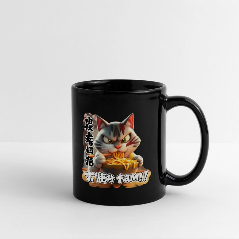 Angry Cat Eating Spicy Ramen Design