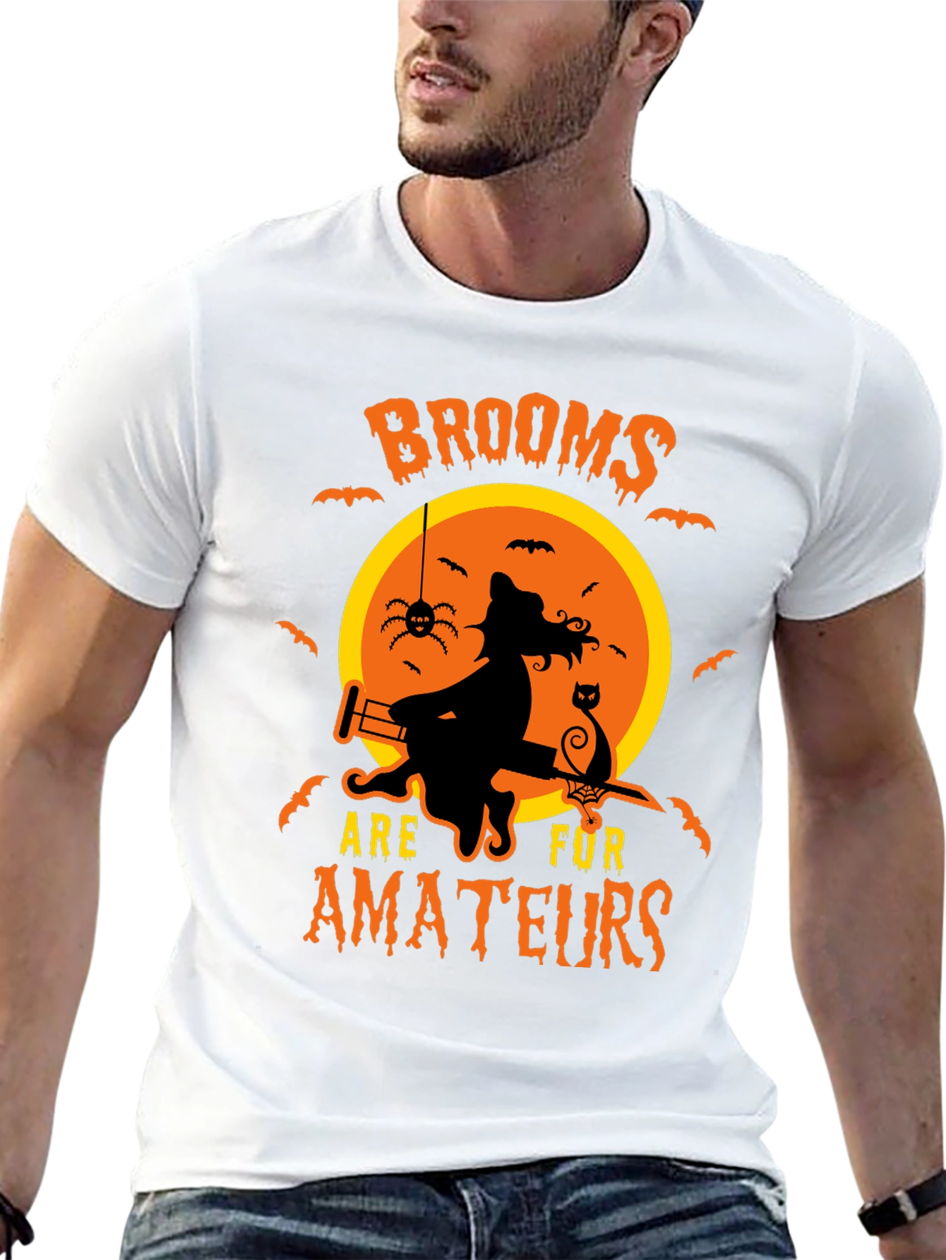 Witch Halloween T-Shirt Brooms Are For Amateurs