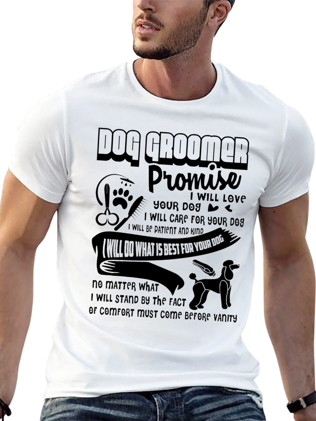Dog Groomer Promise Graphic T-Shirt