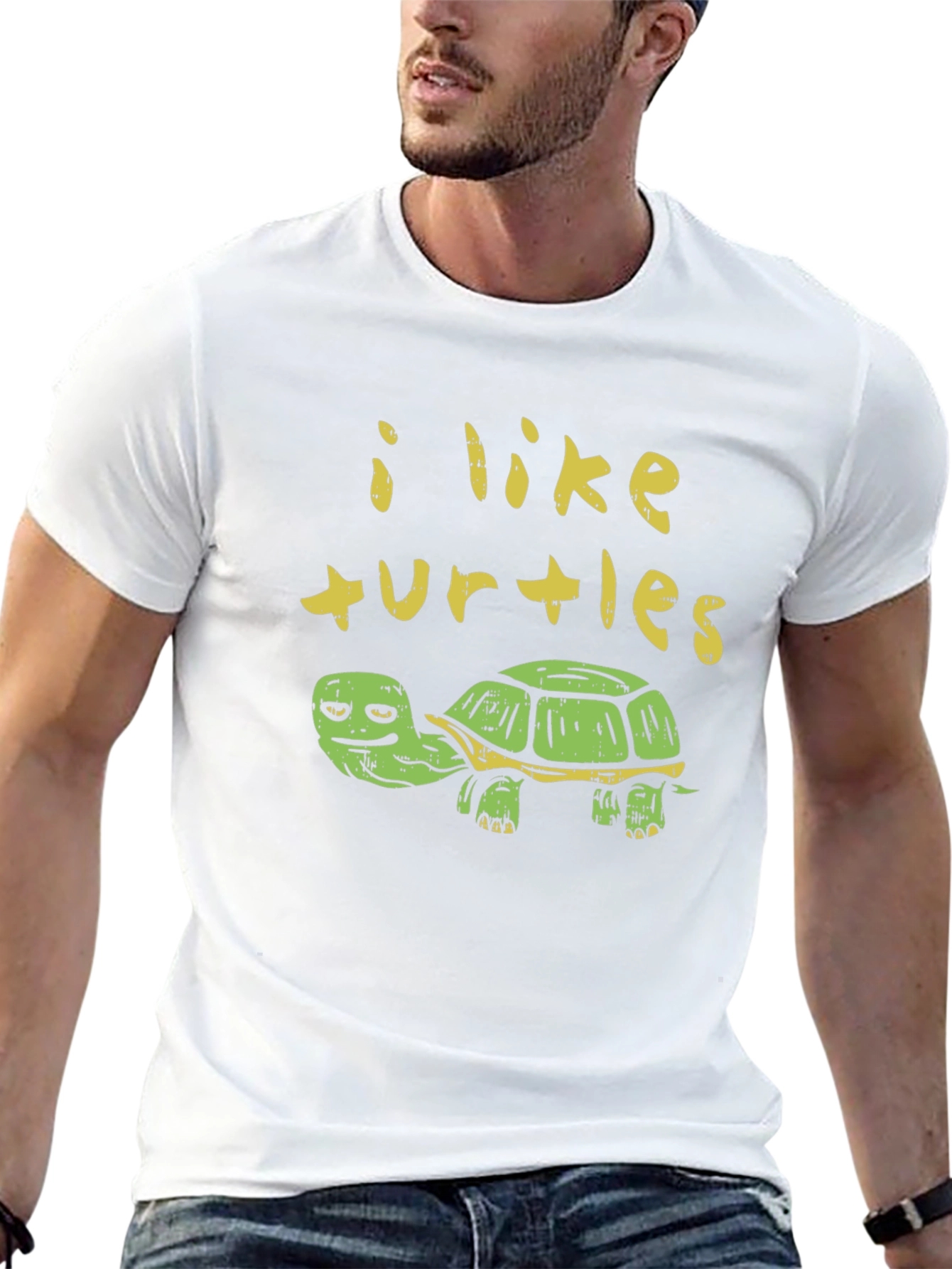 I Like Turtles Graphic Print T-Shirt