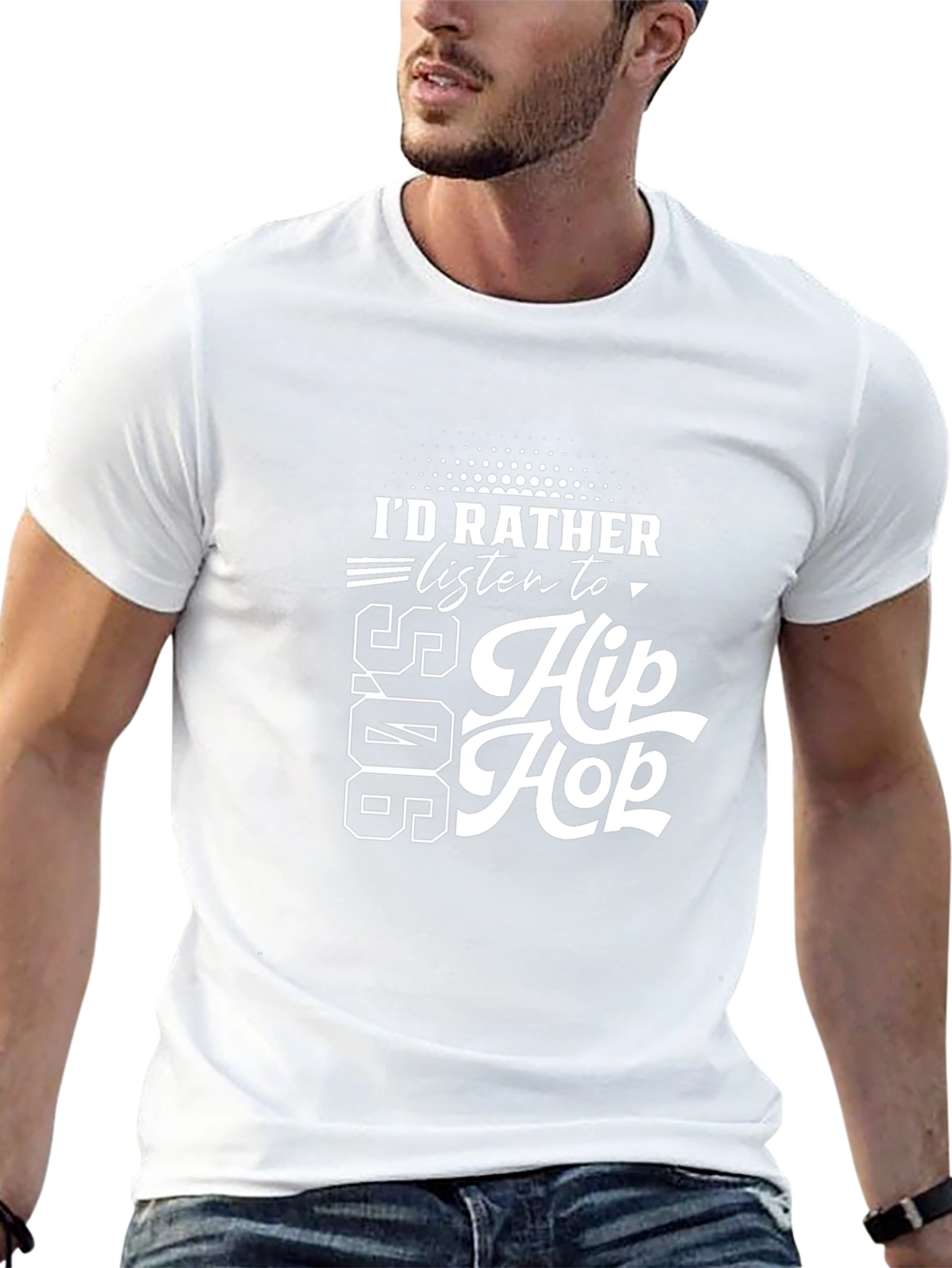 90s Hip Hop Graphic Tee - Black Cotton T-Shirt