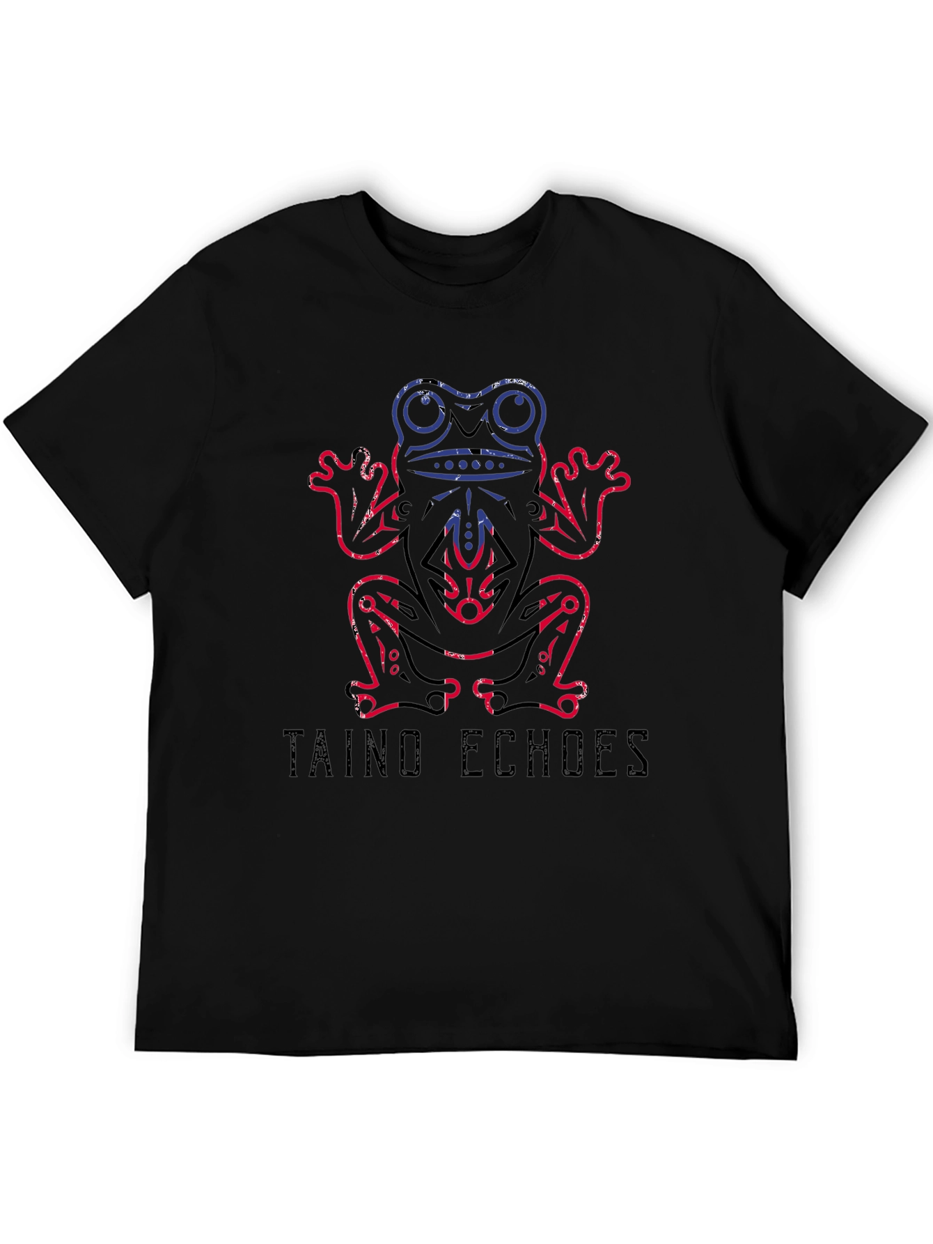 Taino Echoes Black T-Shirt Frog Design