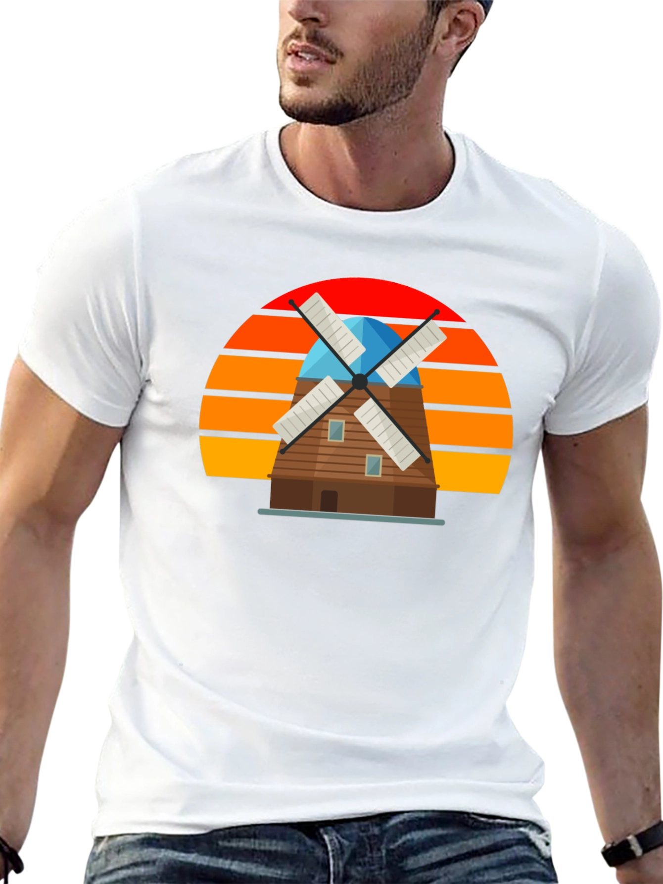 Retro Windmill Graphic T-Shirt