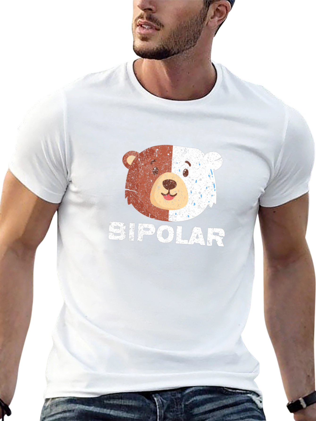 Bipolar Bear Graphic T-Shirt Funny Humor Tee
