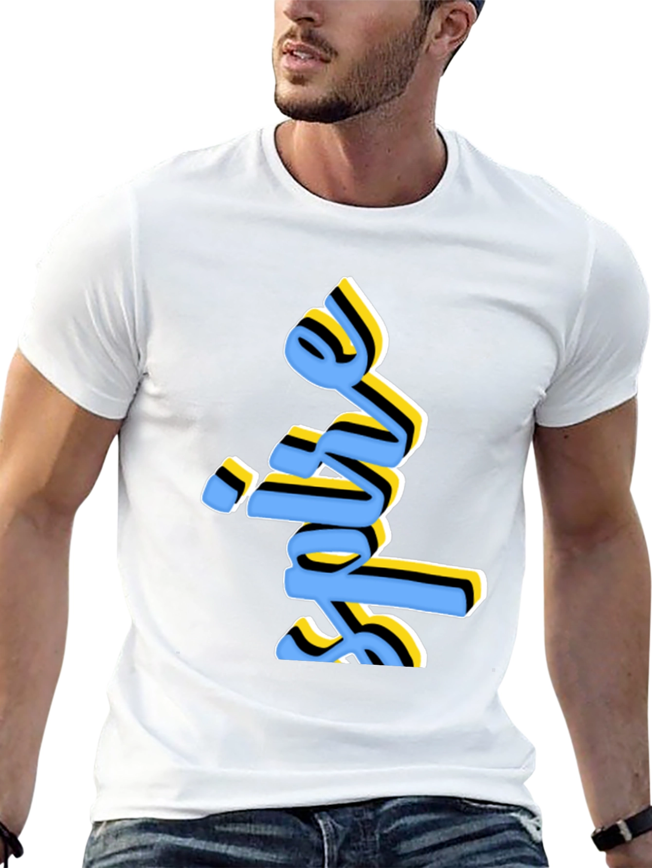Unique Graphic T-Shirt - Vertical Lettering