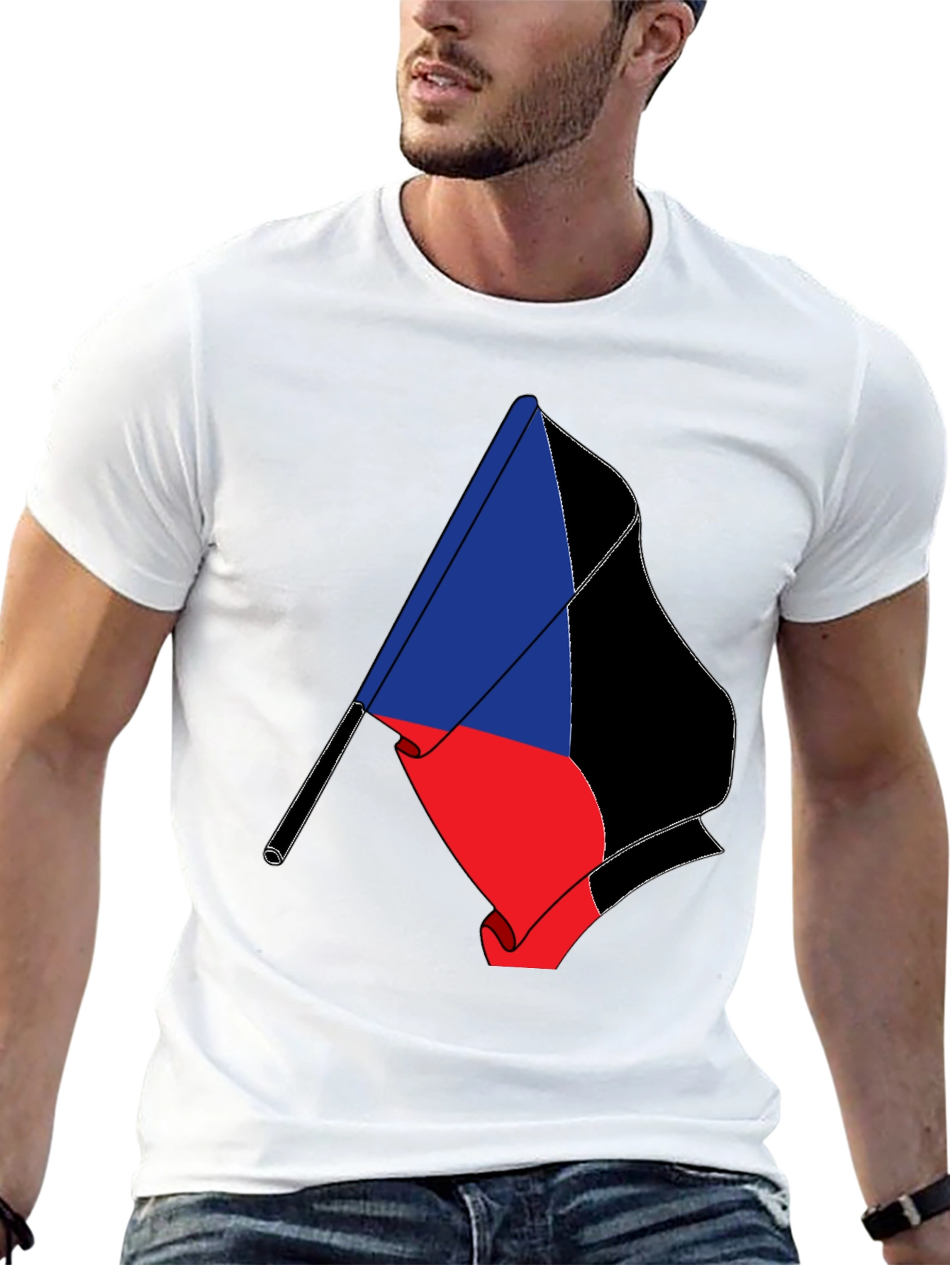 Flag Graphic Tee - Black Short Sleeve T-Shirt