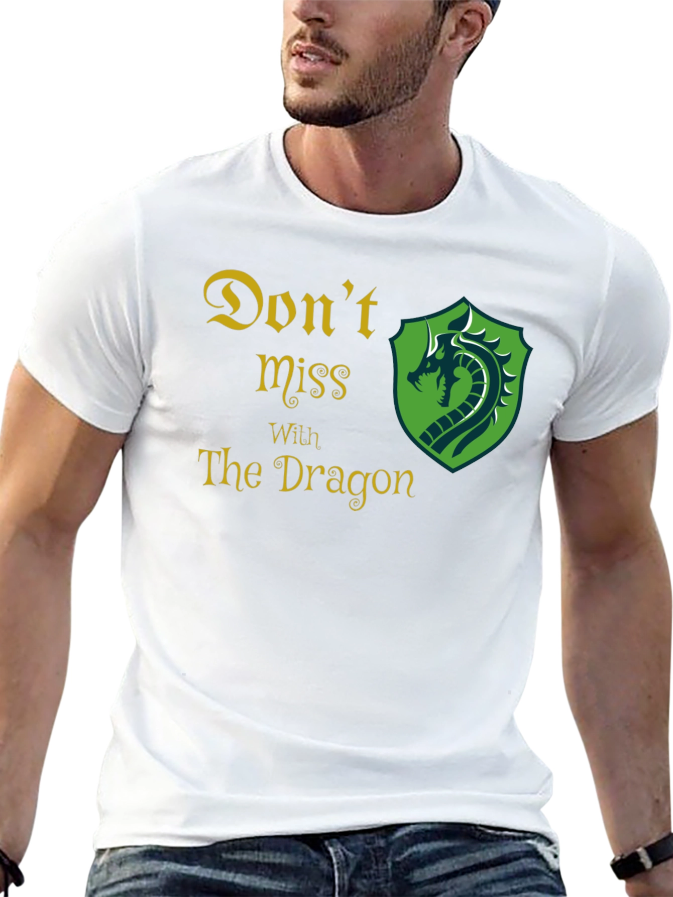 Dont Miss With The Dragon Black Graphic Tee