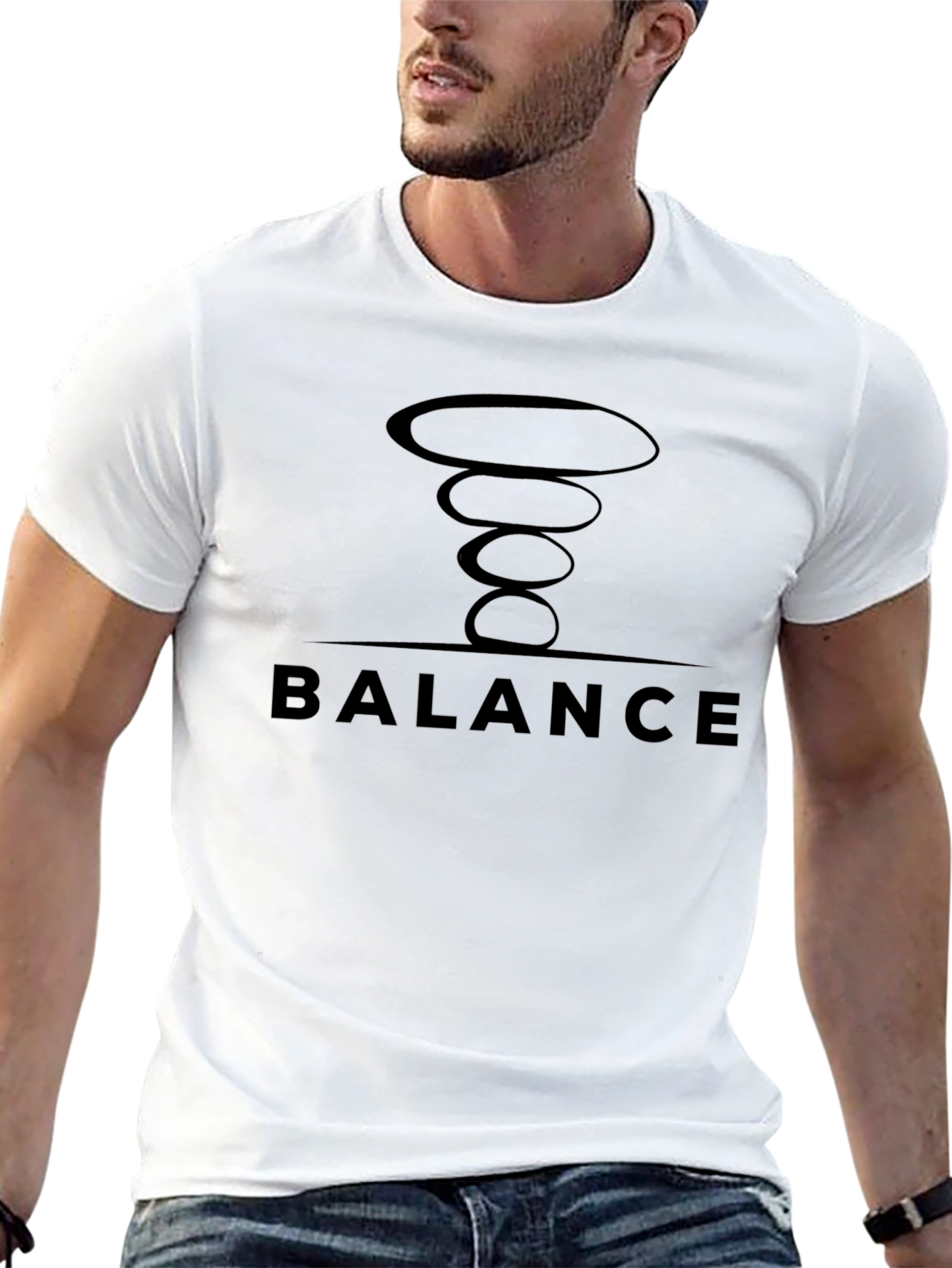 Balance Stacked Stone Graphic Tee - Mens