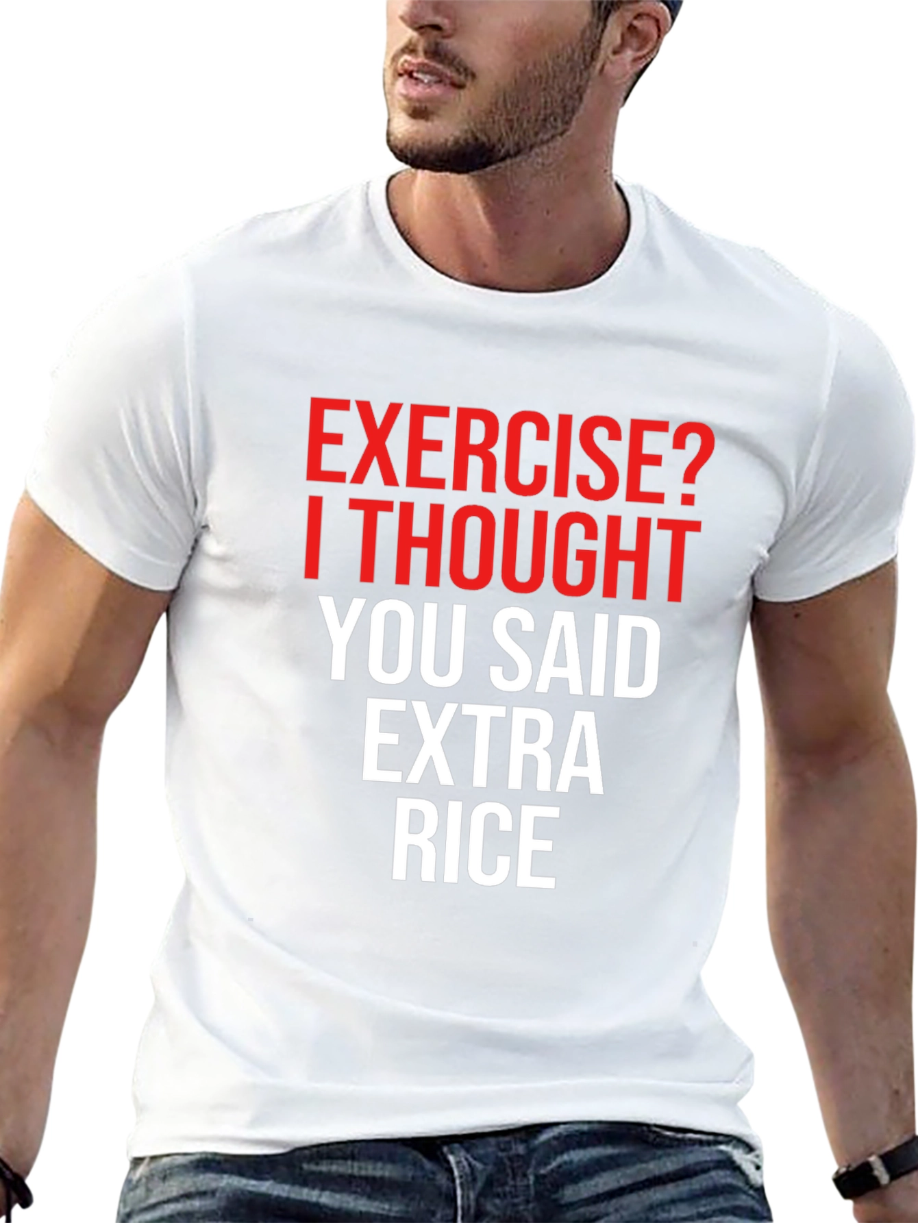 Exercise? Extra Rice! Funny Graphic Tee