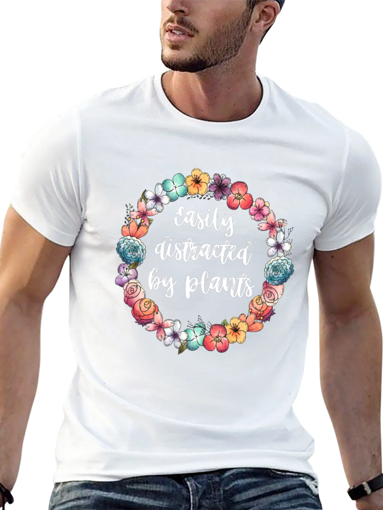 Easily Distracted by Plants Black T-Shirt