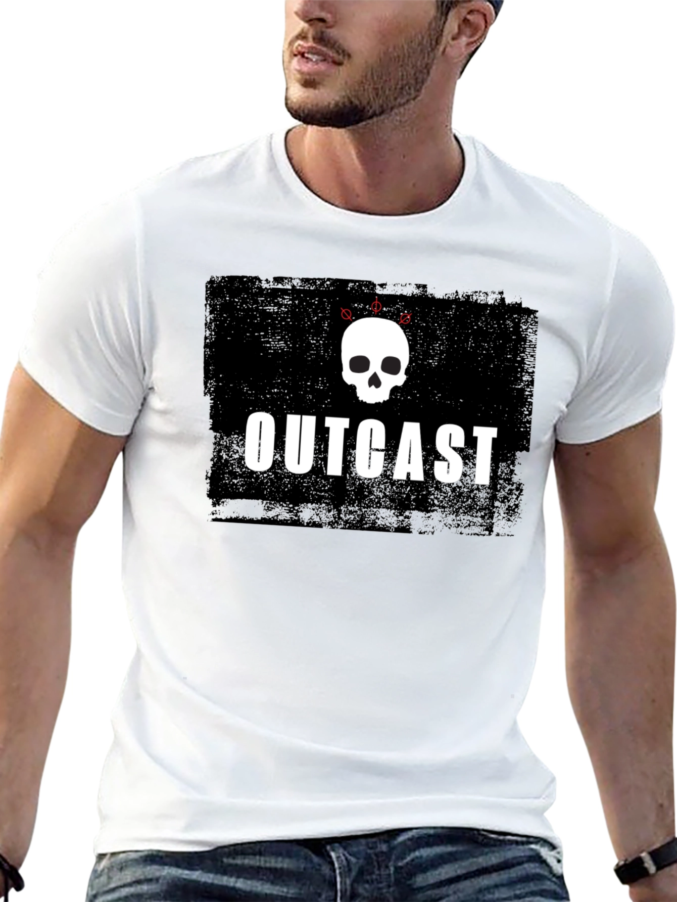 Outcast Skull Graphic Black T-Shirt