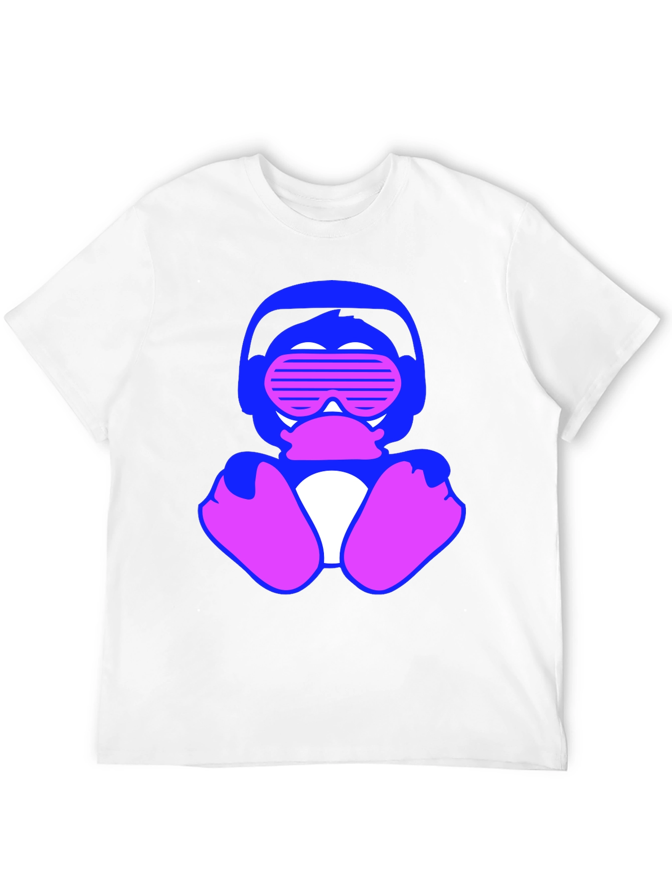 Retro Duck T-Shirt: Blue & Pink Graphic Tee